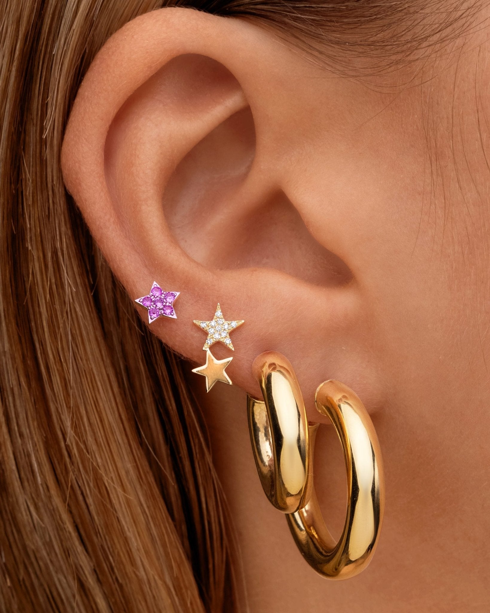 Small Gemstones Star Studs - Sparkle Society