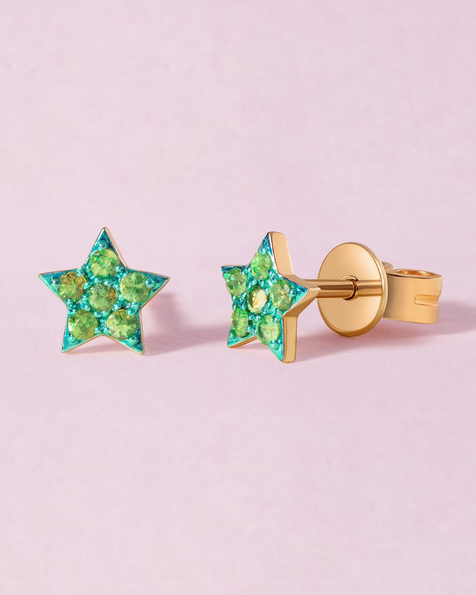 Small Gemstones Star Studs - Sparkle Society