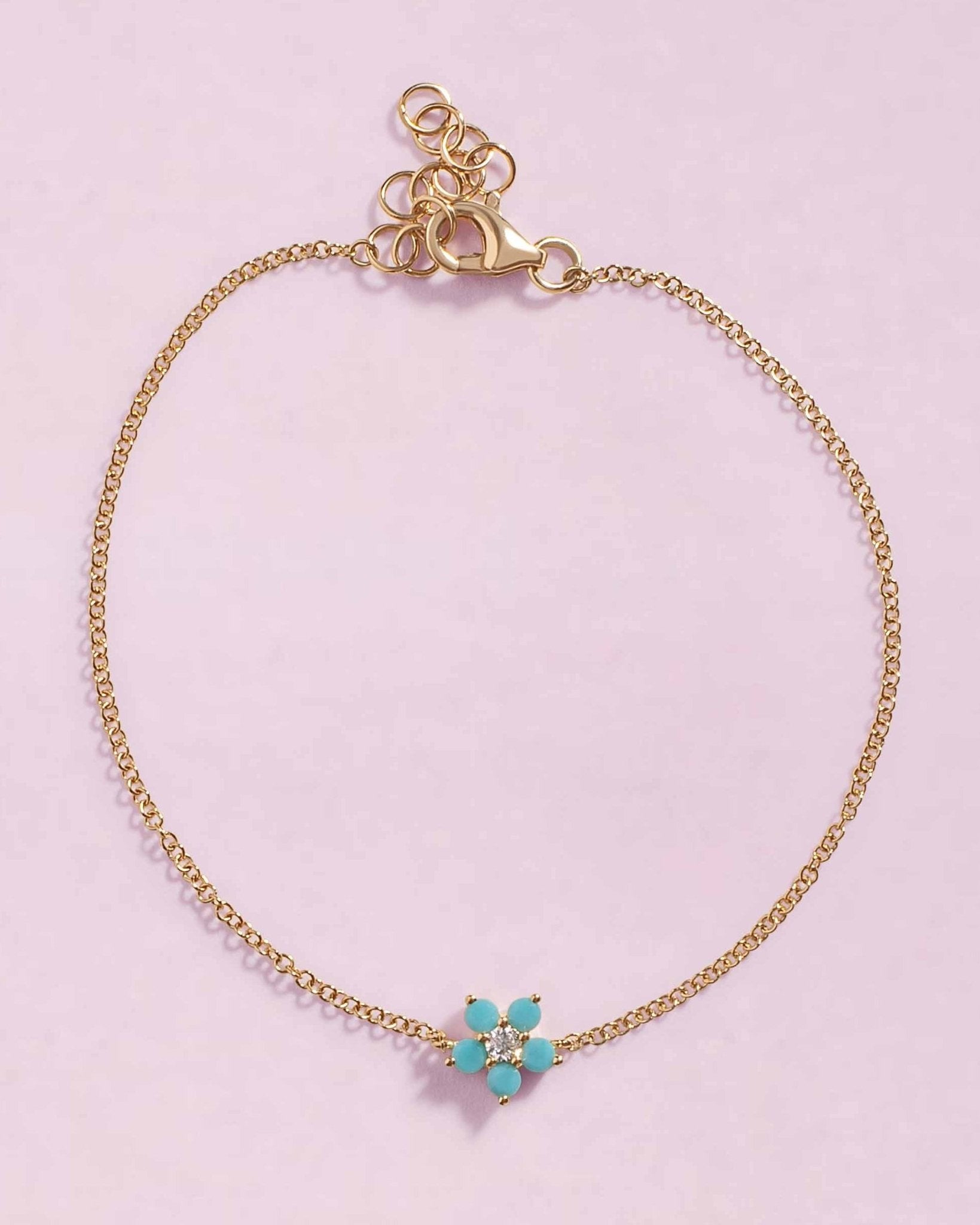 Small Turquoise Flower Bracelet - Sparkle Society