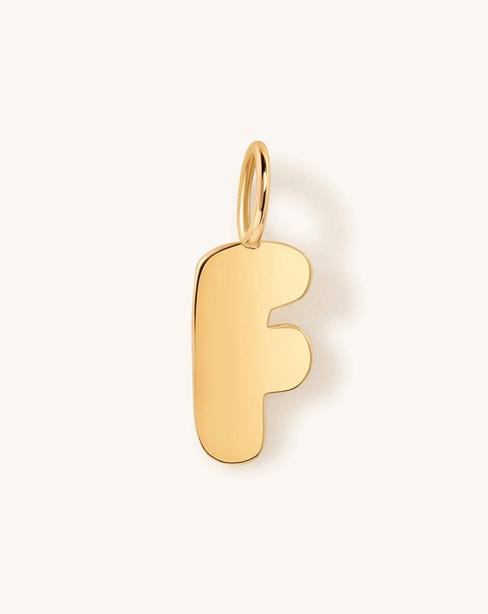 Solid Gold Bubble Font Necklace Charm - Sparkle Society