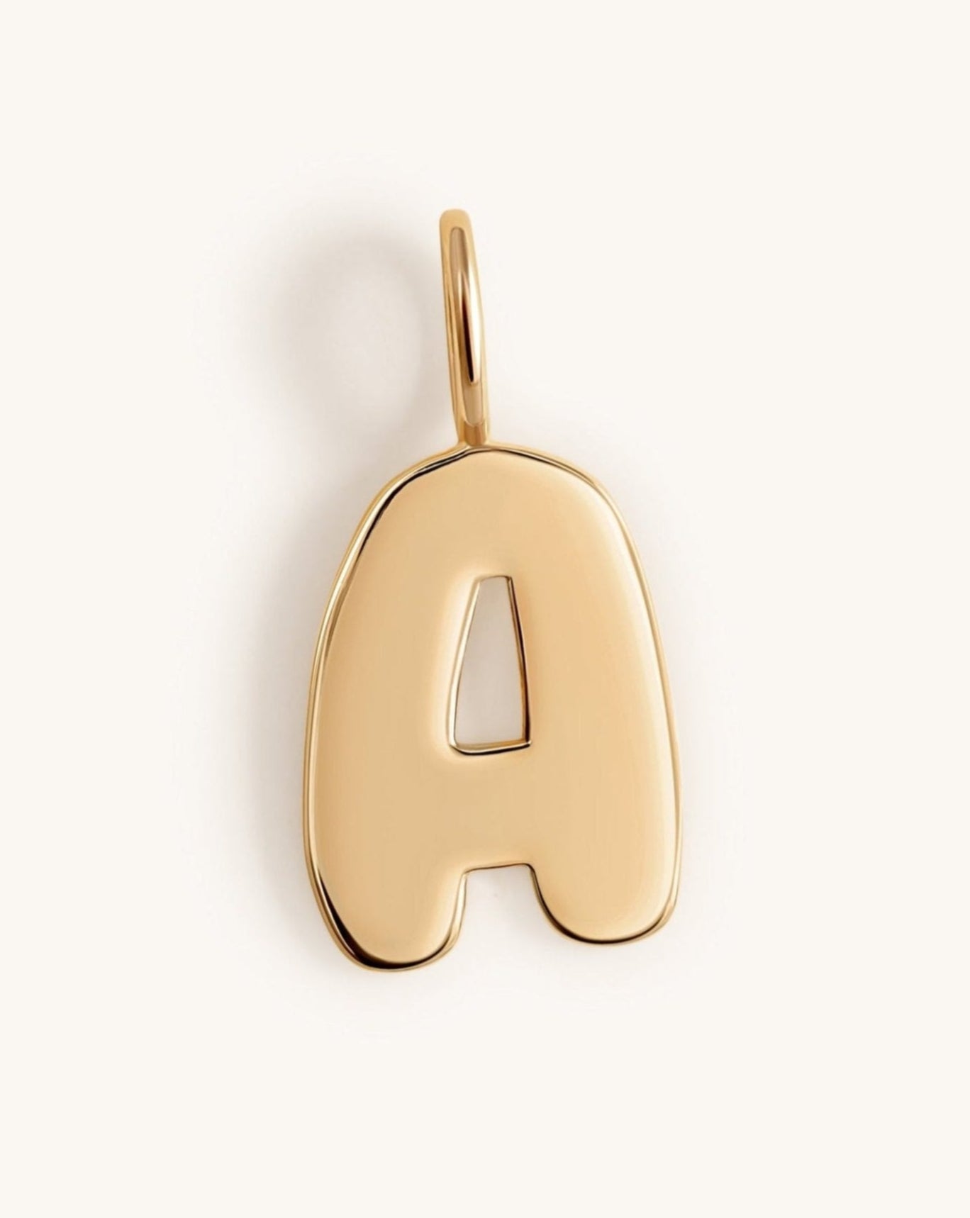 Solid Gold Bubble Font Necklace Charm - Sparkle Society