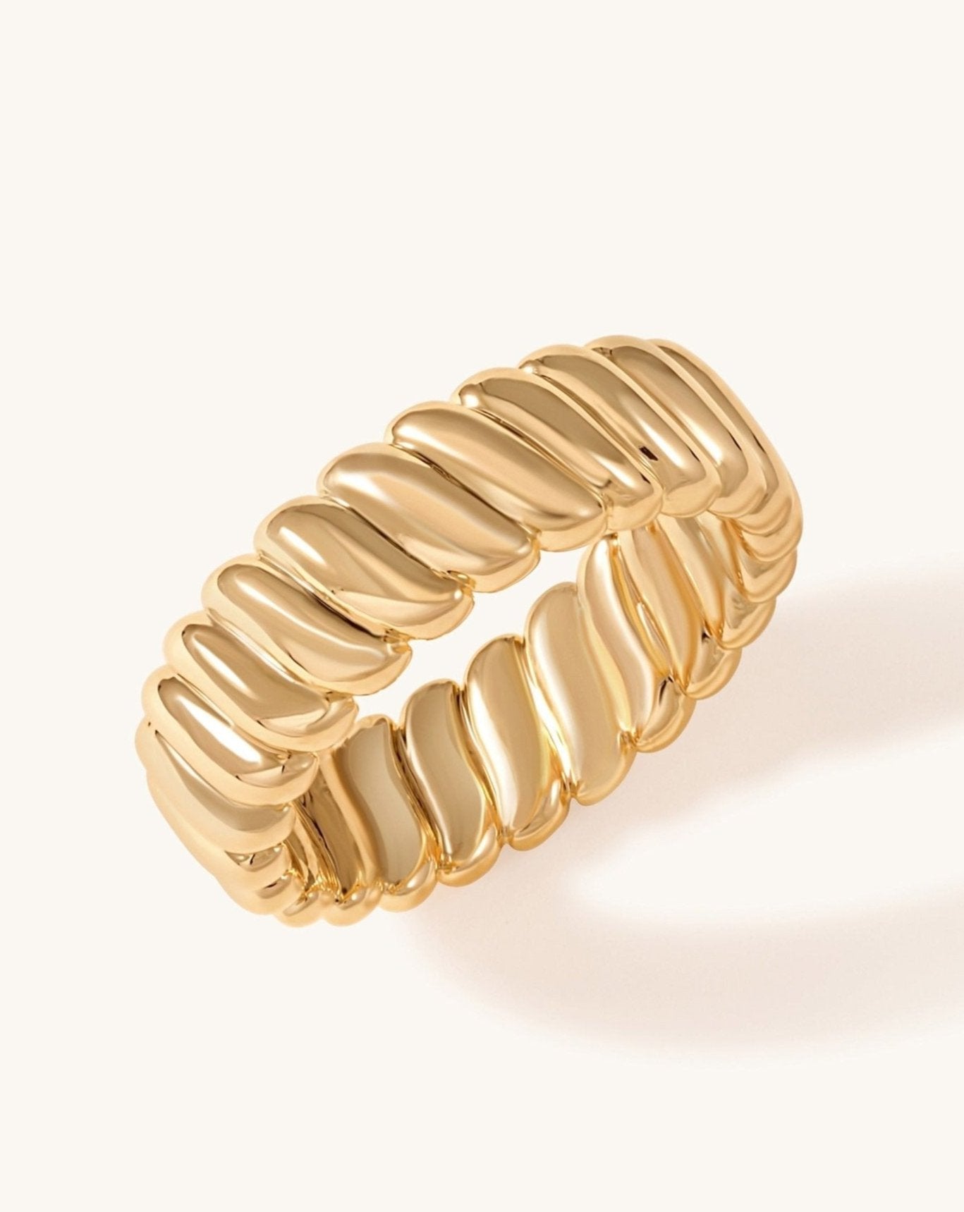 Solid Gold Croissant Ring - Sparkle Society