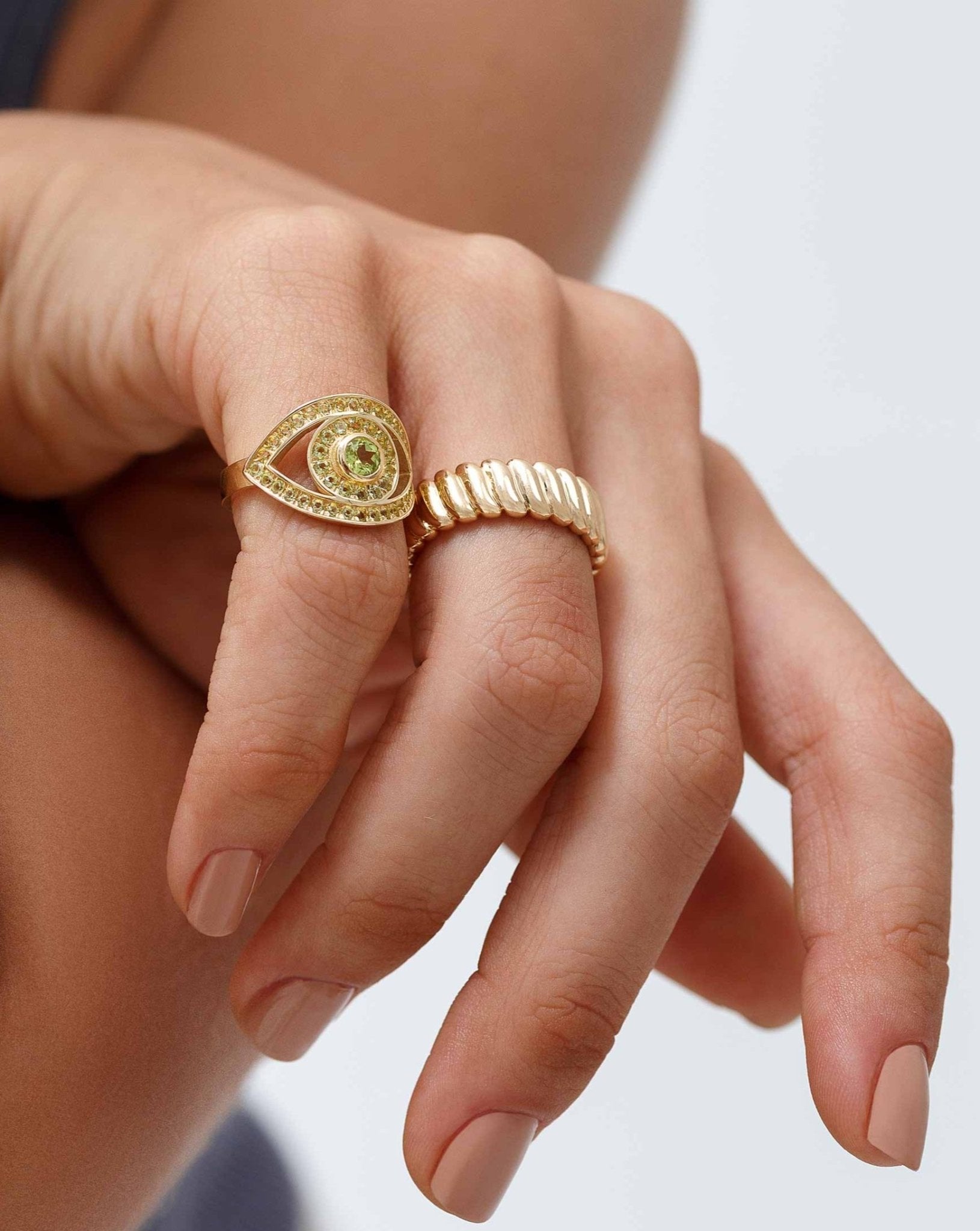 Solid Gold Croissant Ring - Sparkle Society