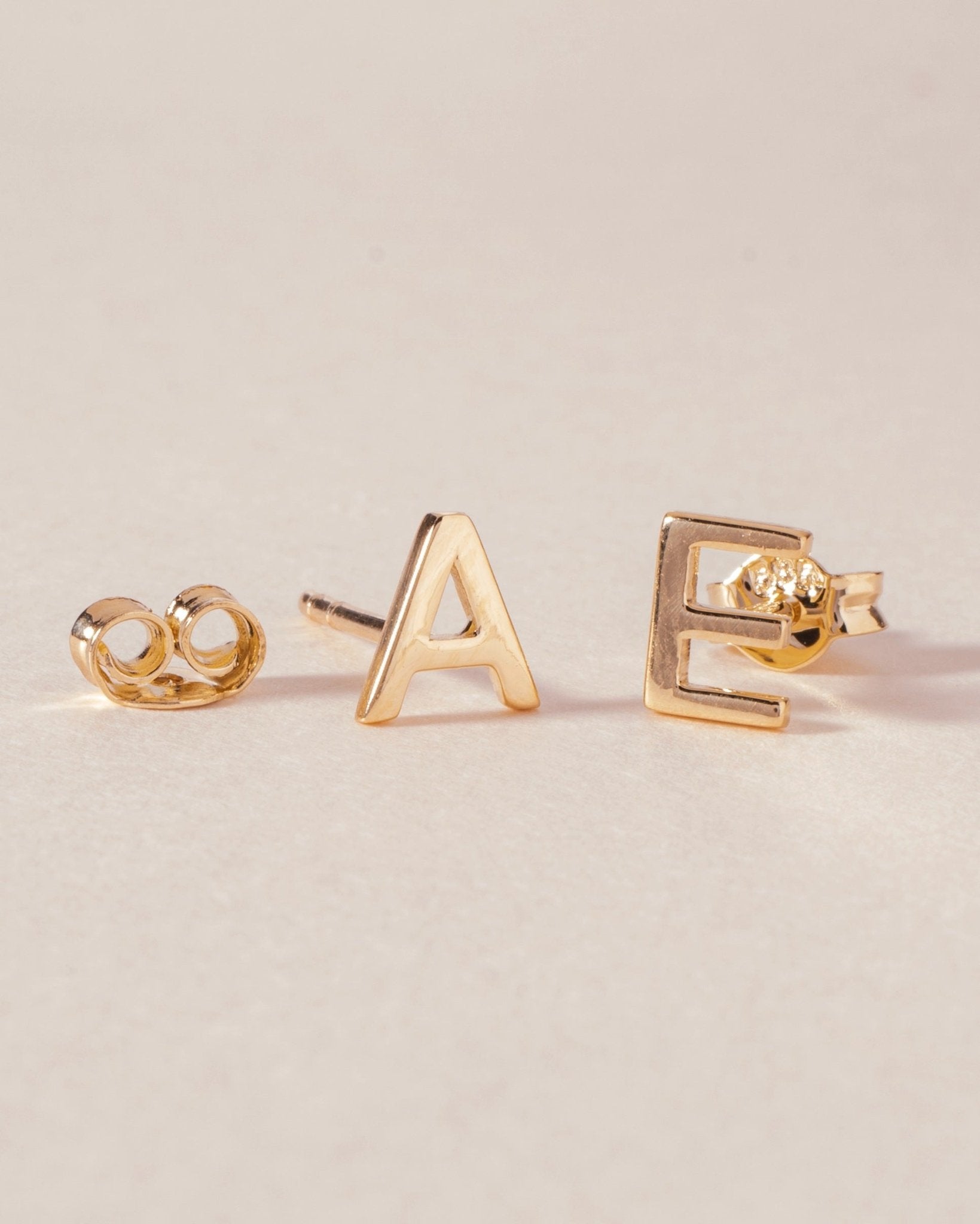 Solid Gold Initial Studs - Sparkle Society