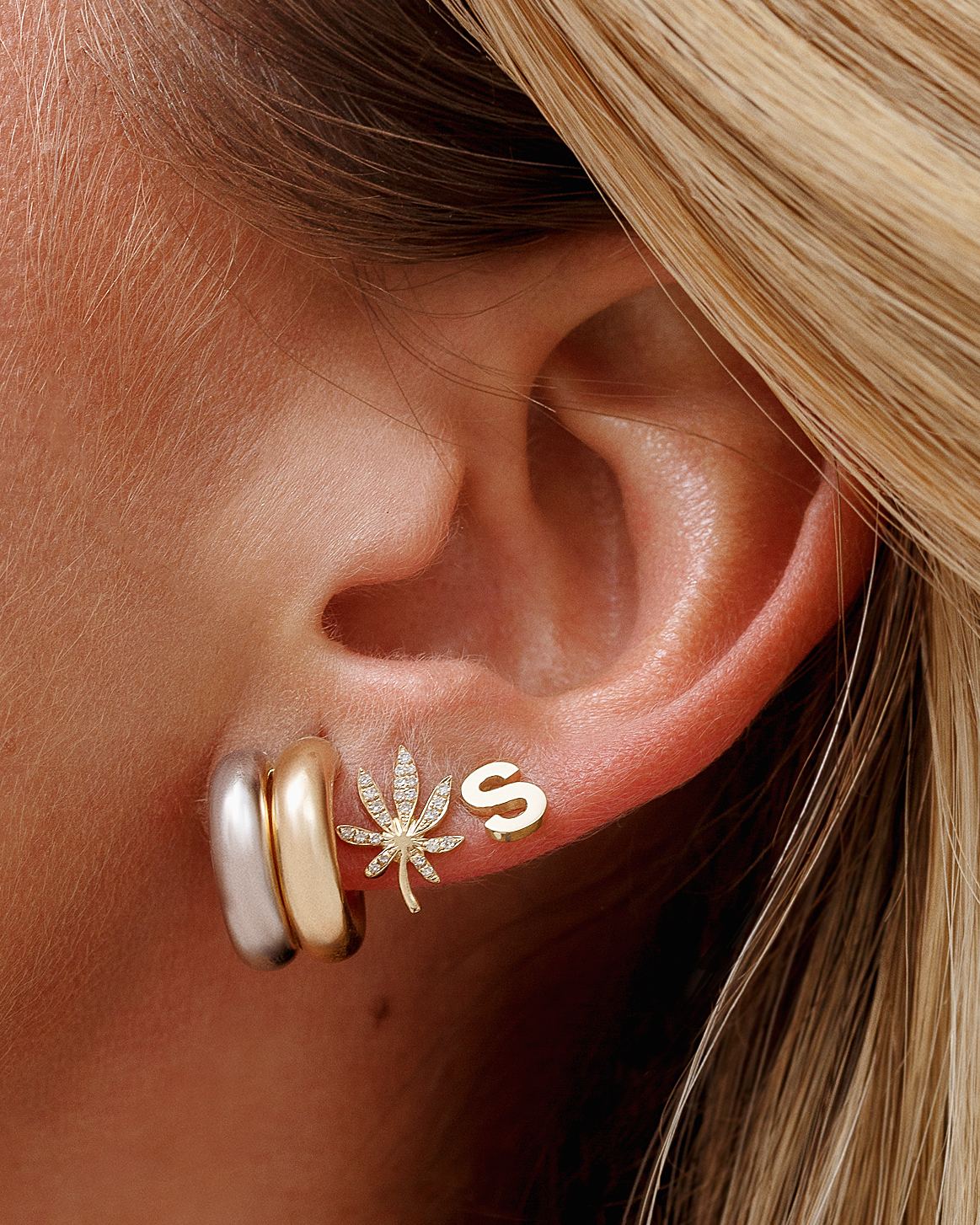 Solid Gold Initial Studs - Sparkle Society