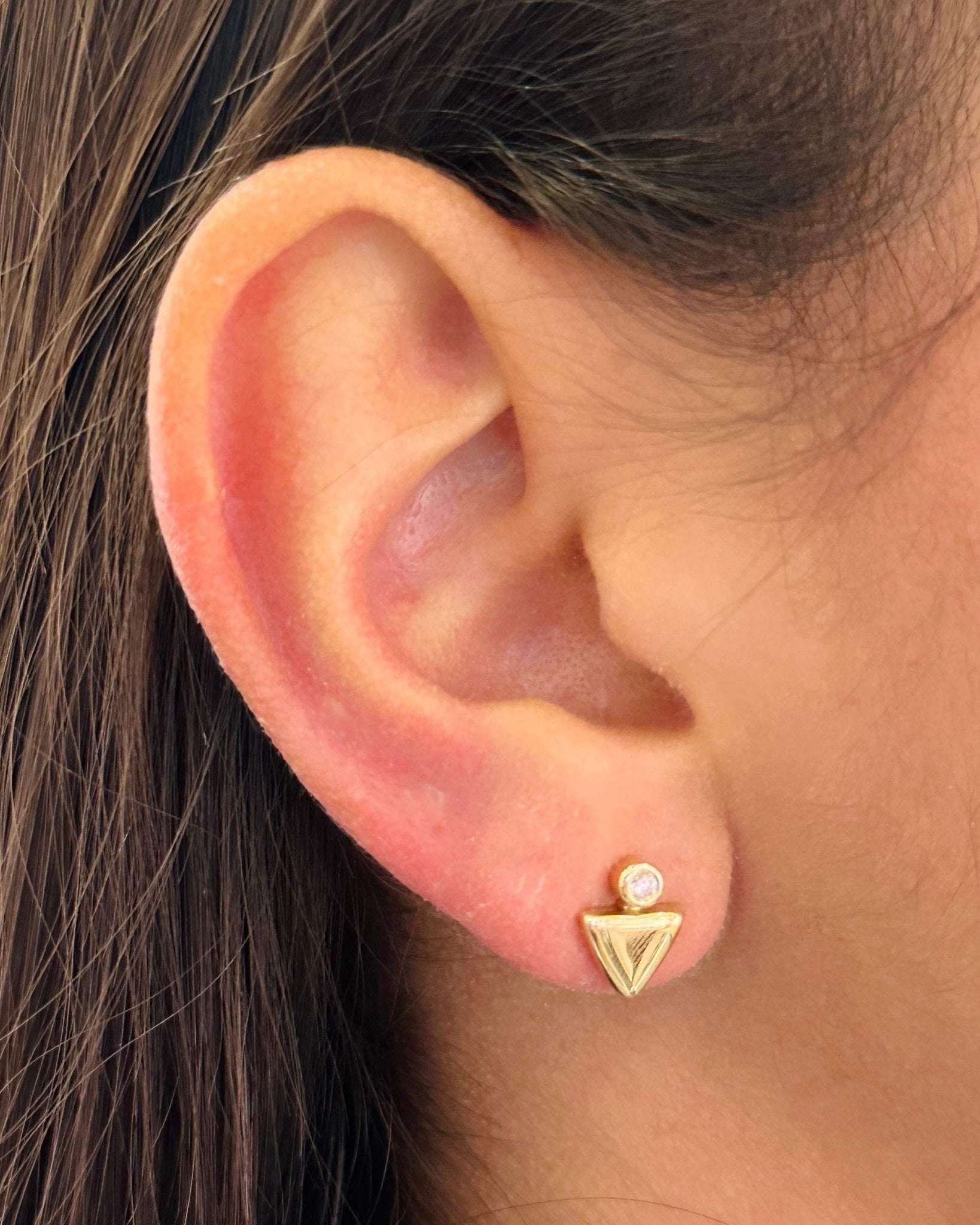 Solid Gold Triangle Studs - Sparkle Society