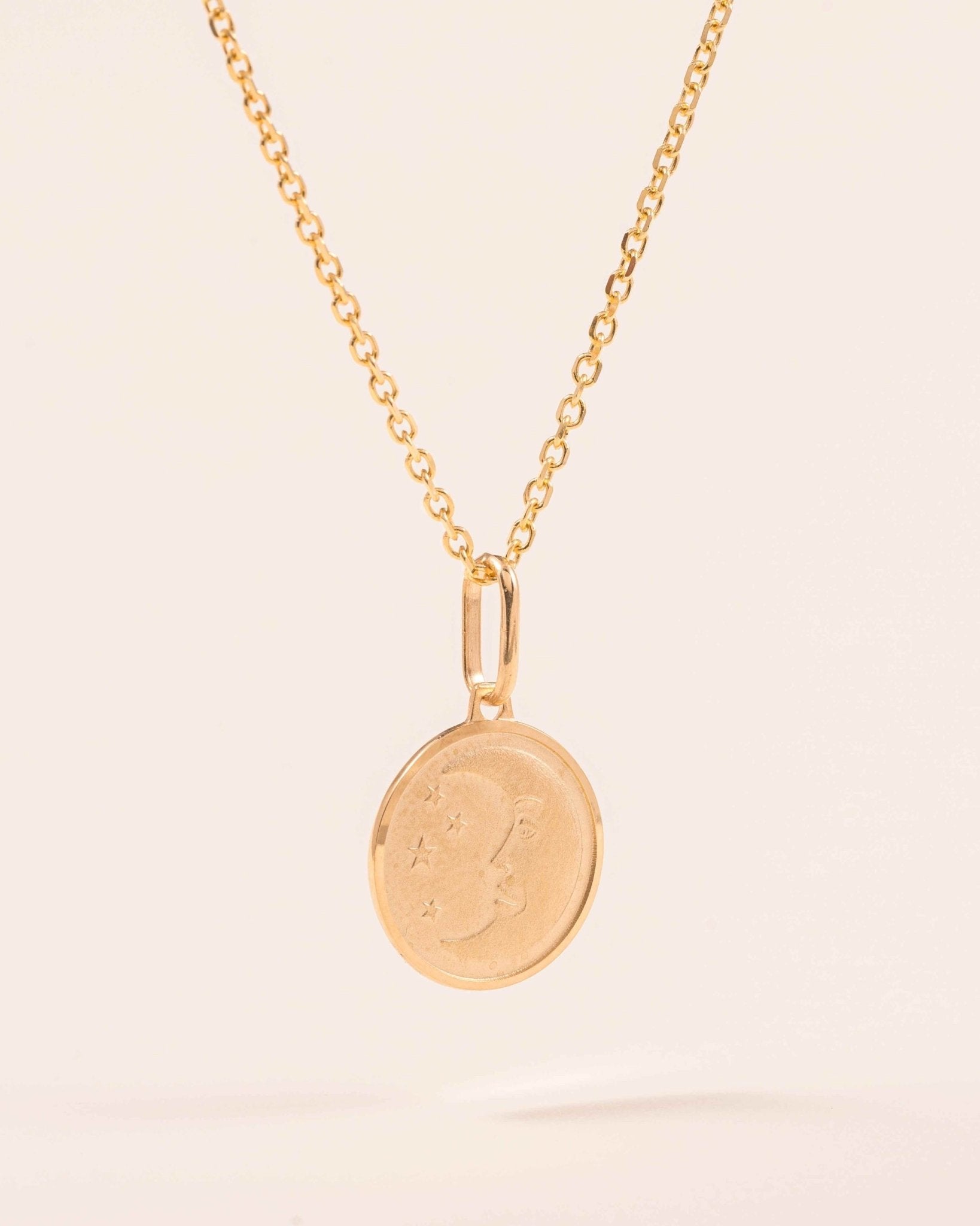 Brushed Gold Moon Necklace Charm - Sparkle Society