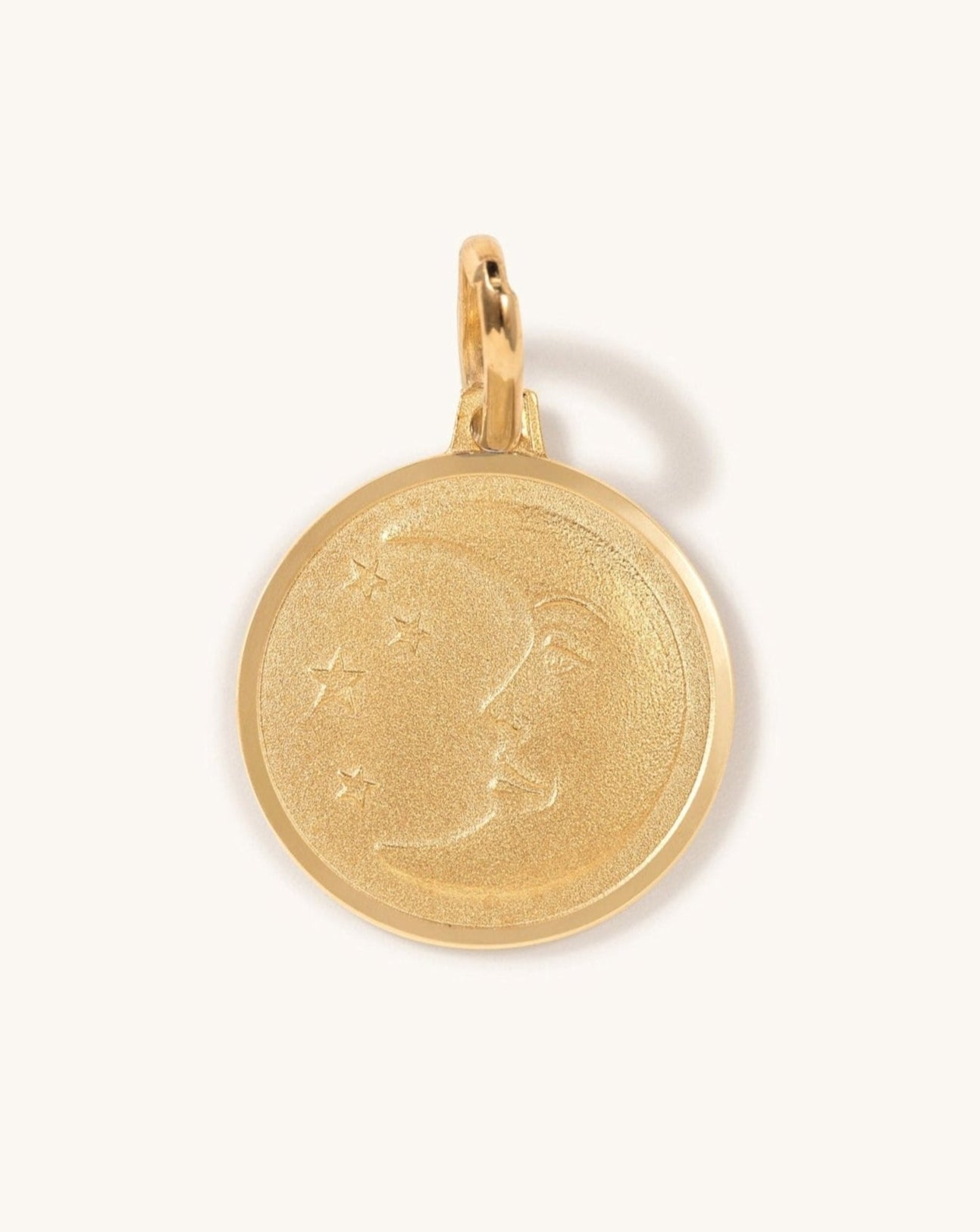 Brushed Gold Crescent Moon Necklace Charm - Sparkle Society