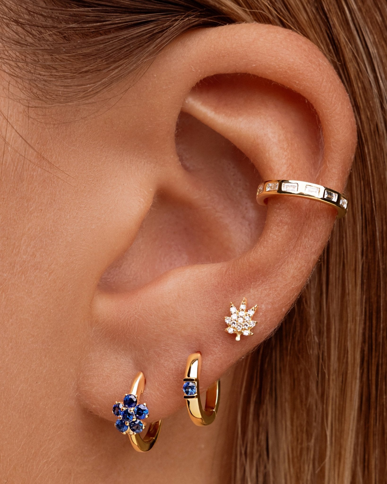 Tiny Diamond Joy Leaf Studs - Sparkle Society