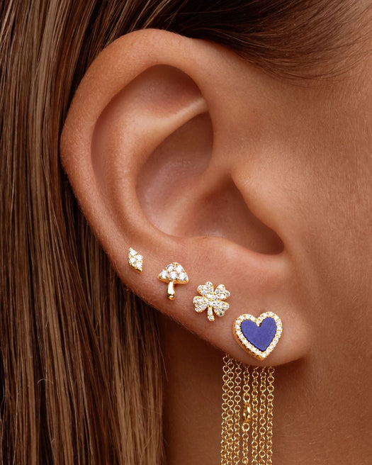 Tiny Diamond Mushroom Studs - Sparkle Society