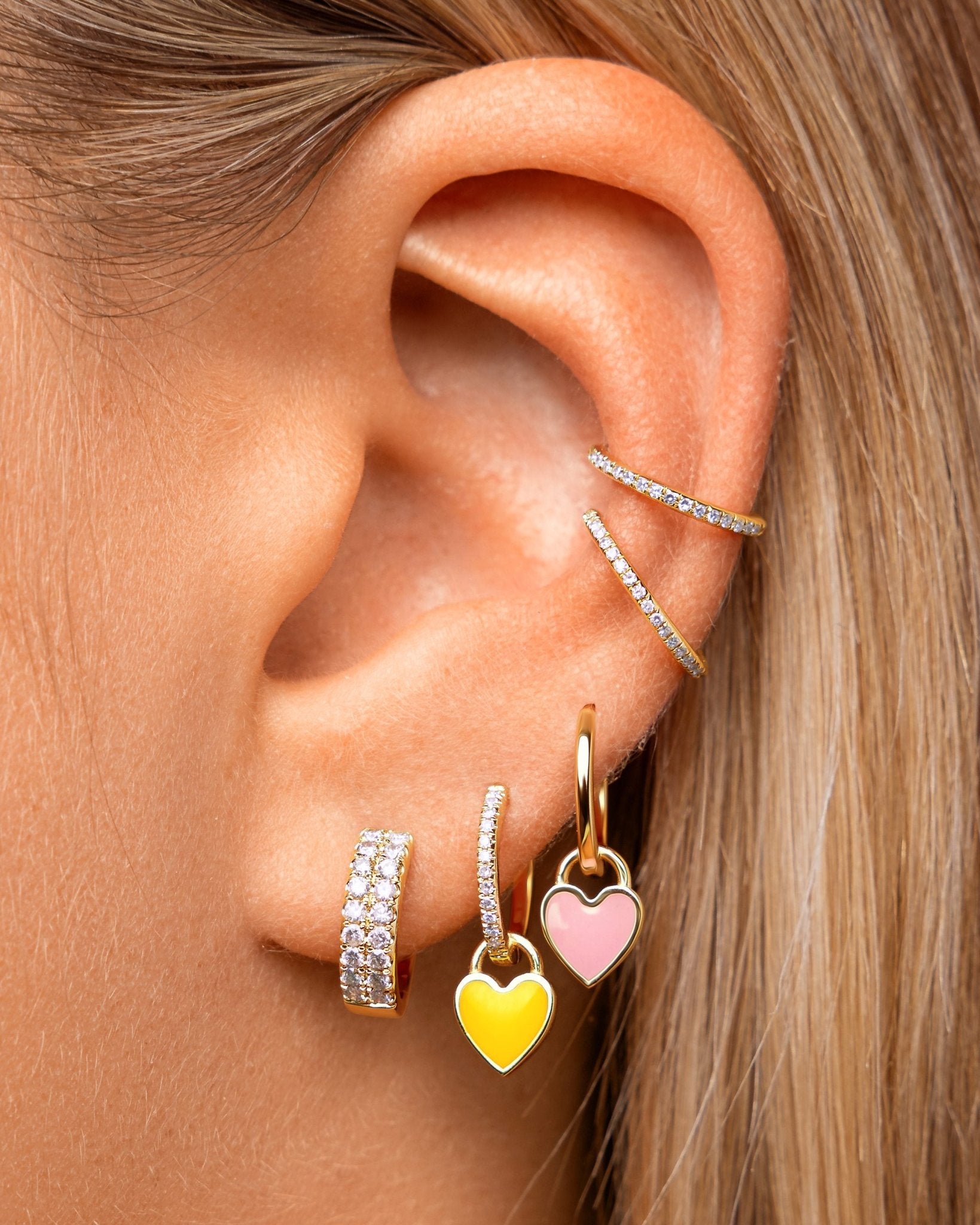 Tiny Enamel Heart Earring Charm - Sparkle Society