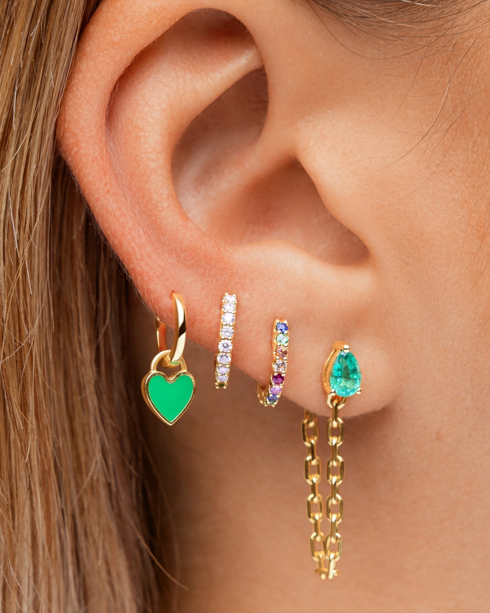 Tiny Enamel Heart Earring Charm - Sparkle Society