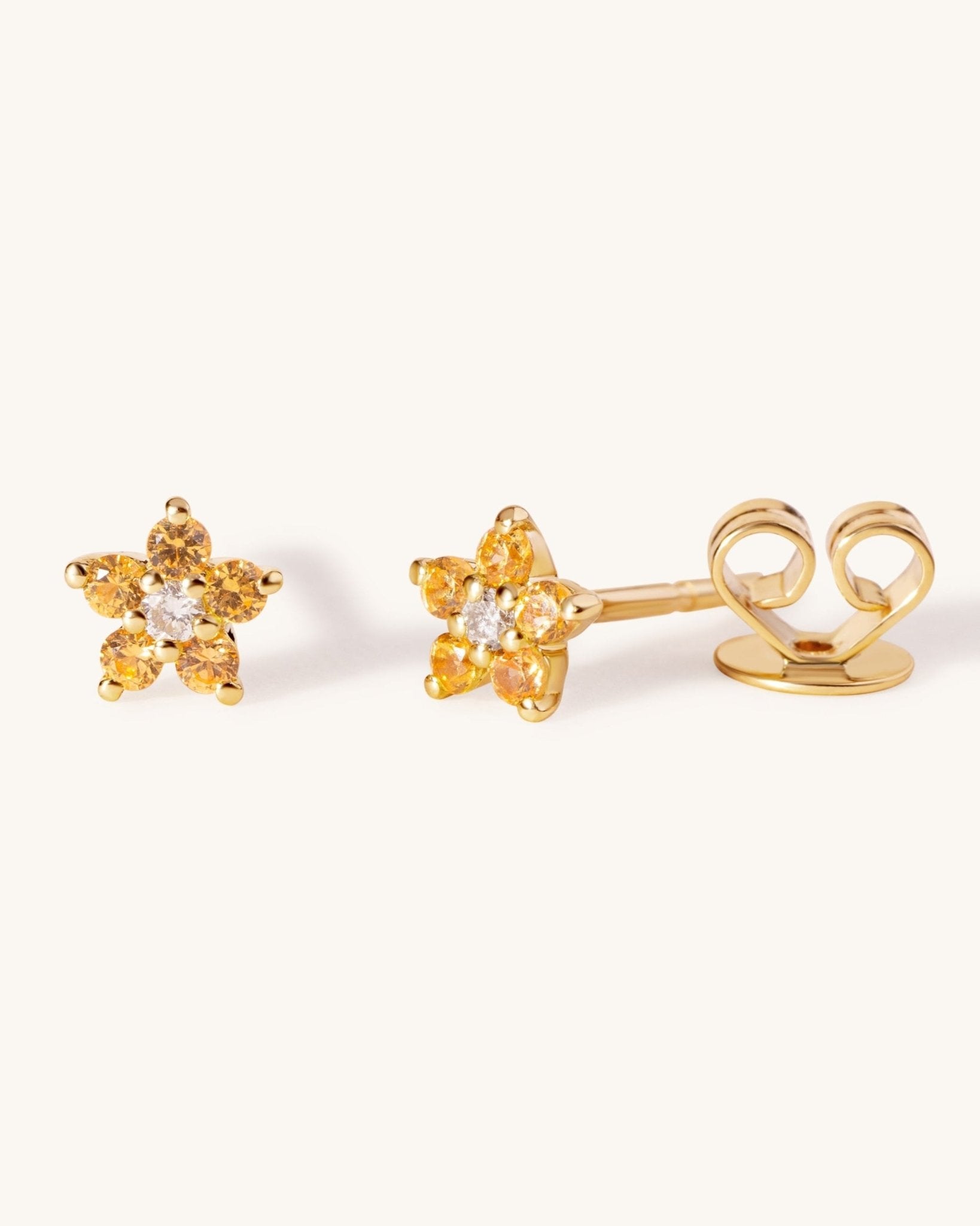 Tiny Gemstone Flower Studs - Sparkle Society