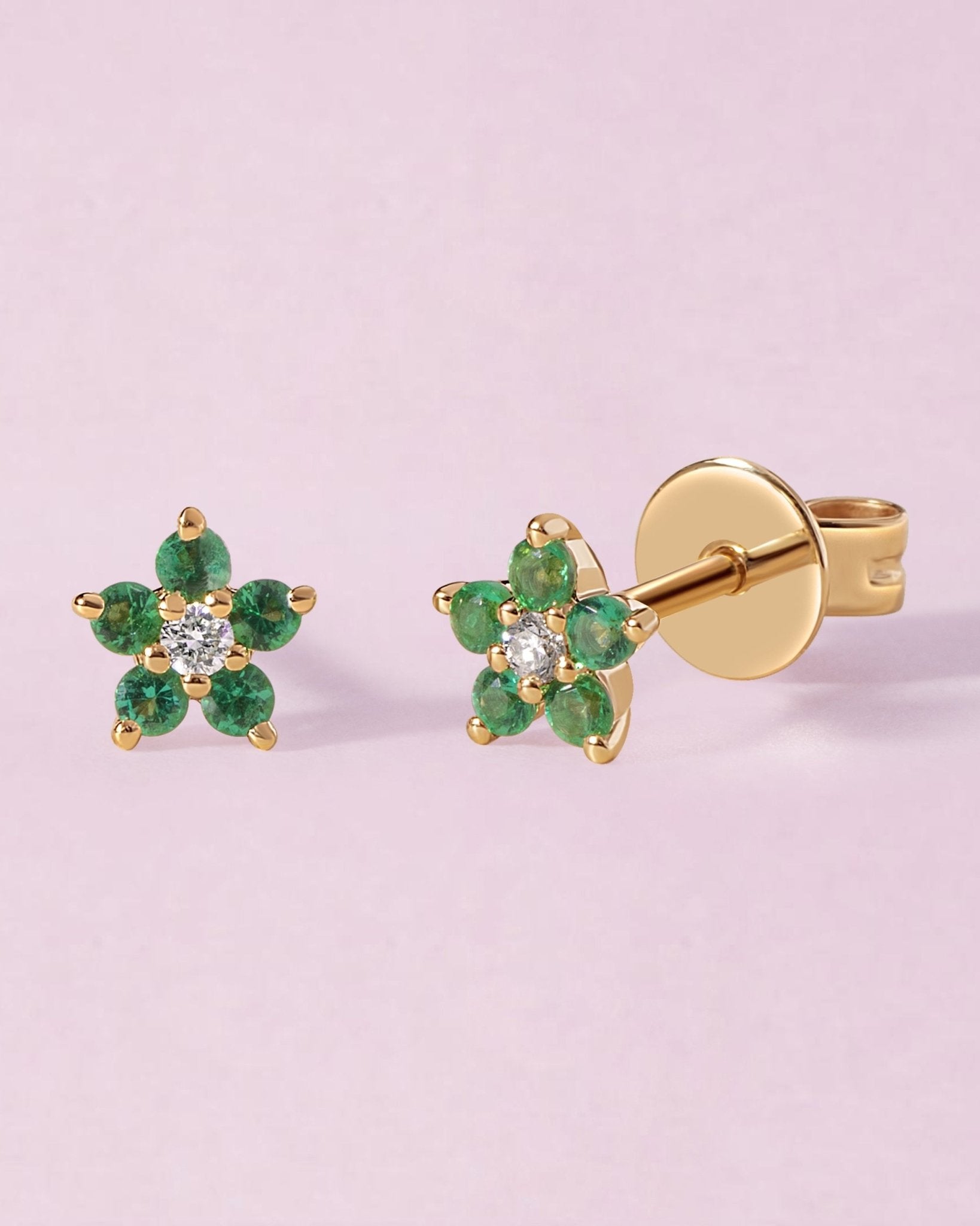 Tiny Gemstone Flower Studs - Sparkle Society