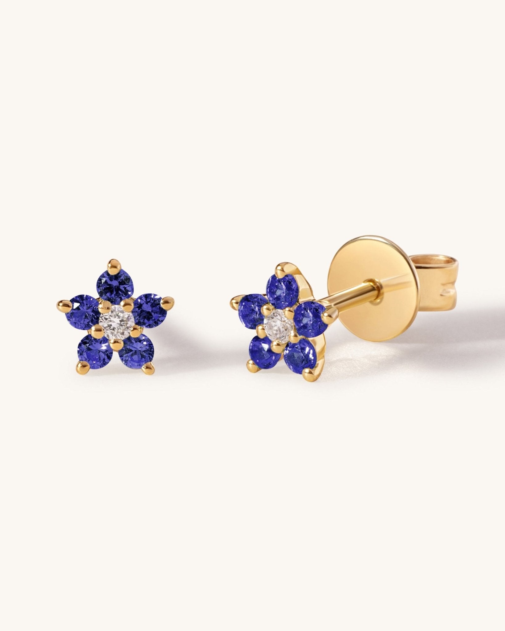 Tiny Gemstone Flower Studs - Sparkle Society