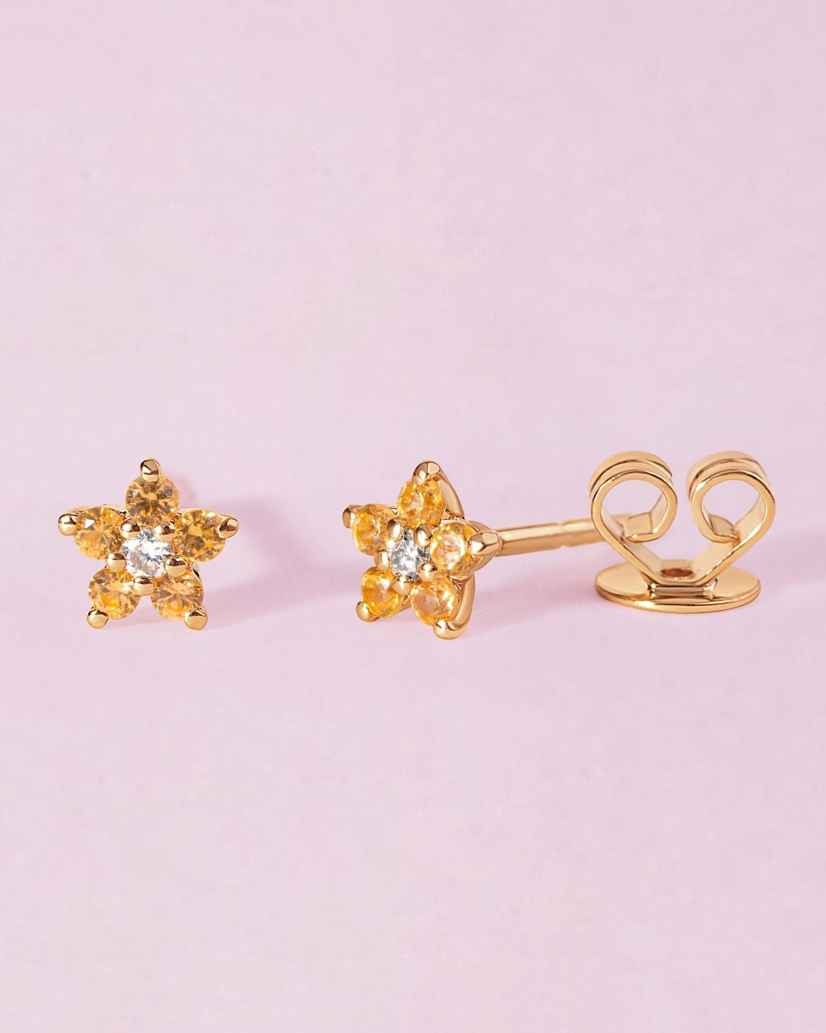 Tiny Gemstone Flower Studs - Sparkle Society