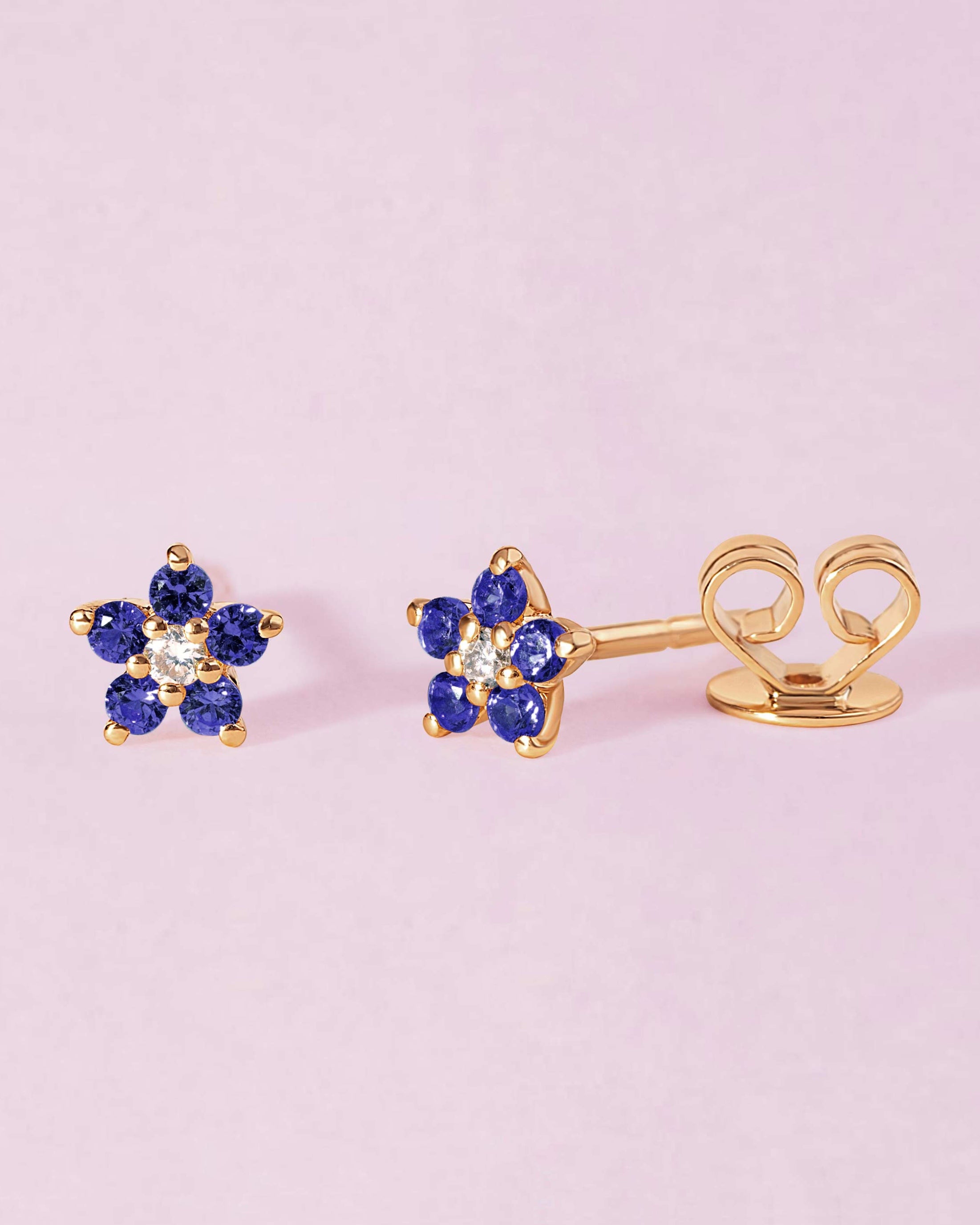 Tiny Gemstone Flower Studs - Sparkle Society