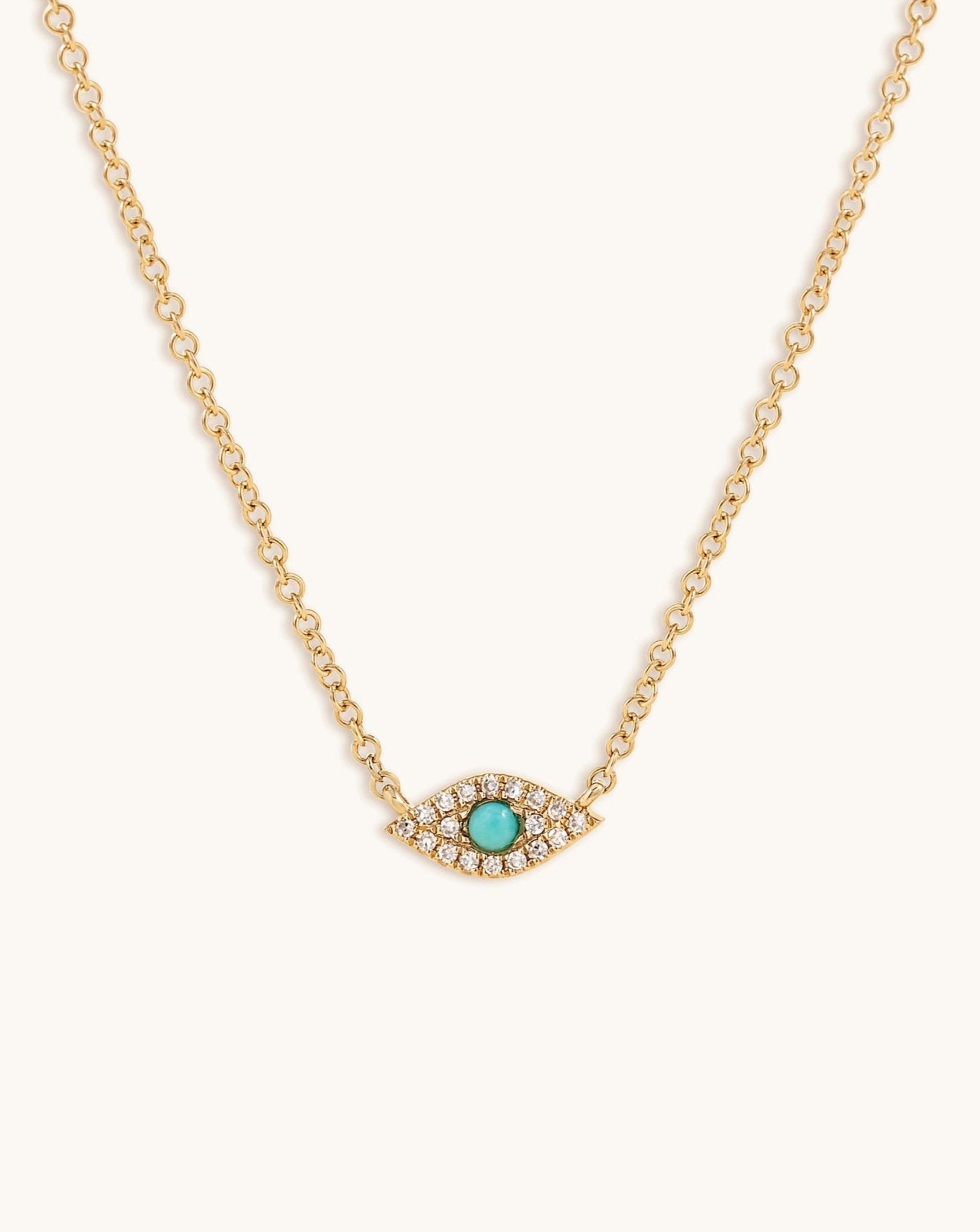 Tiny Turquoise Evil Eye Necklace - Sparkle Society