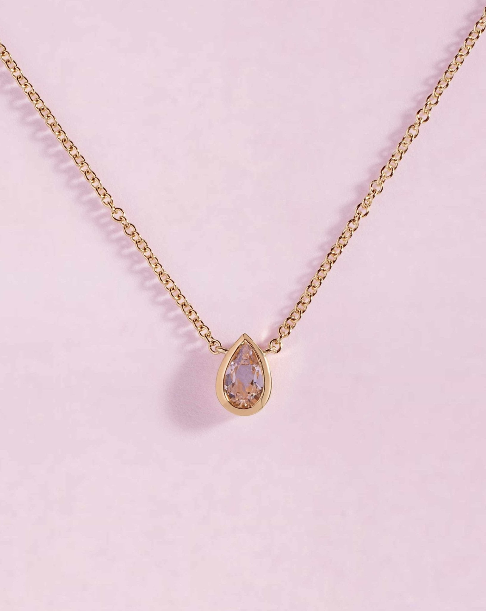 White Topaz Pear Necklace - Sparkle Society