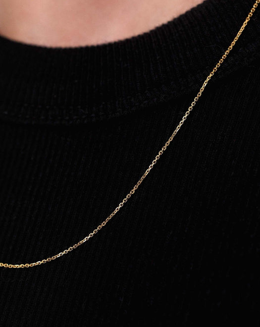 0.80mm Solid Gold Cable Chain - Sparkle Society