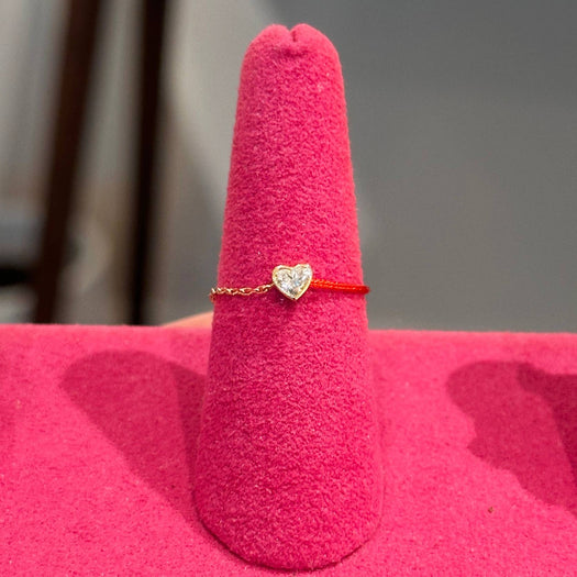 18K Silk Diamond Heart Adjustable Ring - Sparkle Society