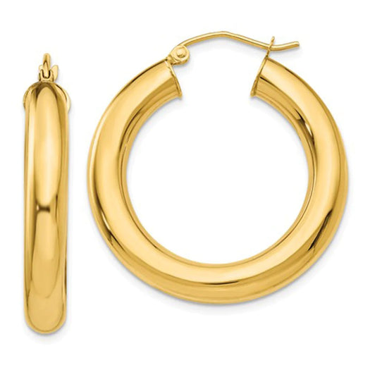 Wide Hollow Gold Tube Hoops - Sparkle Society