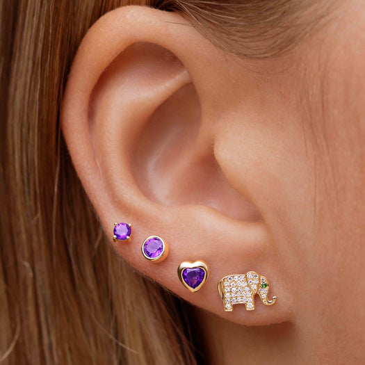 Single Birthstone Prong Studs - Sparkle Society