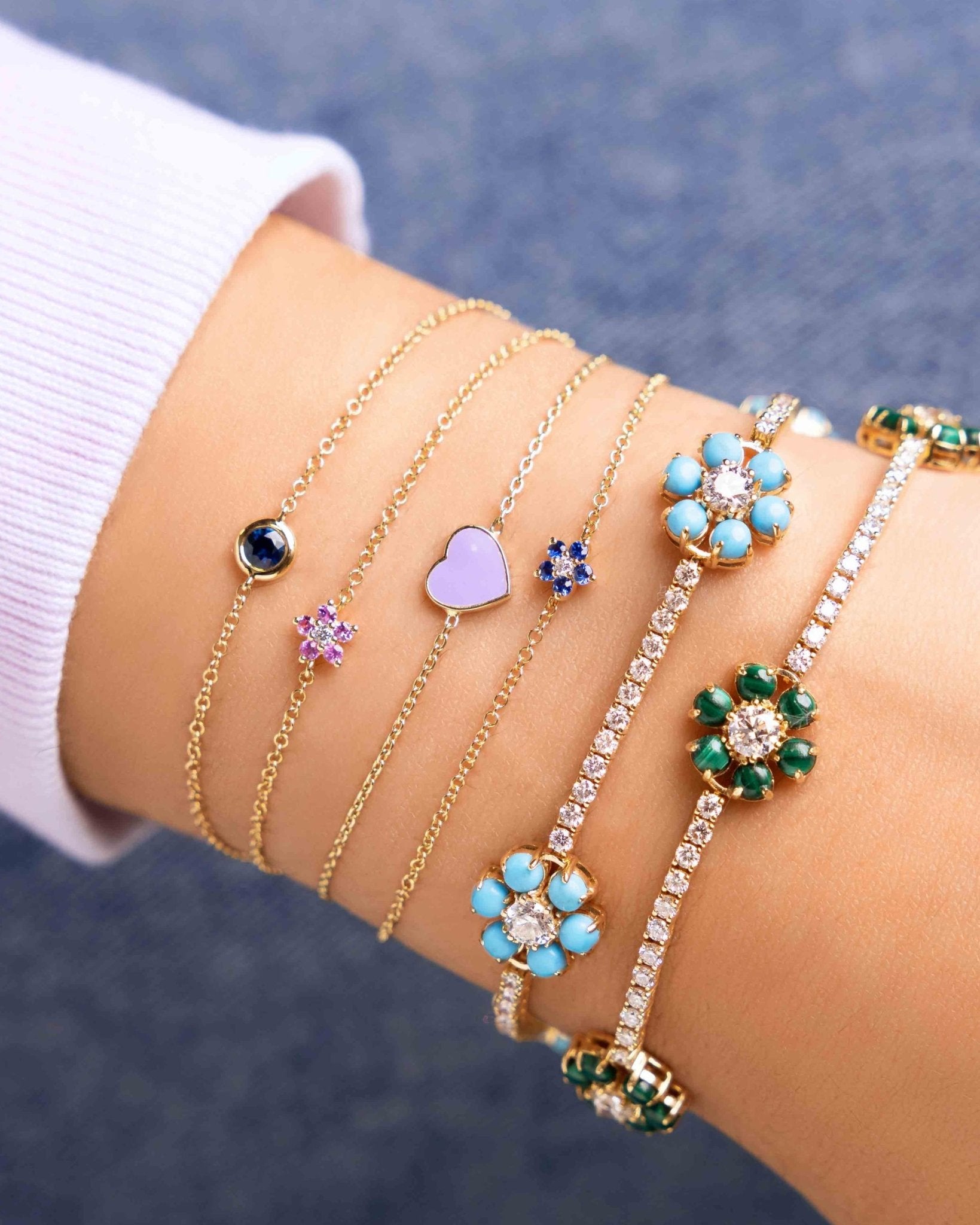 Delicate Enamel Heart Bracelet - Sparkle Society