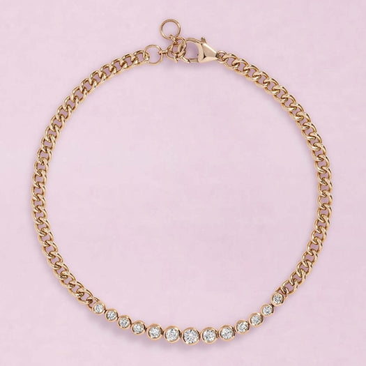 Diamond Bezel Cuban Link Bracelet - Sparkle Society