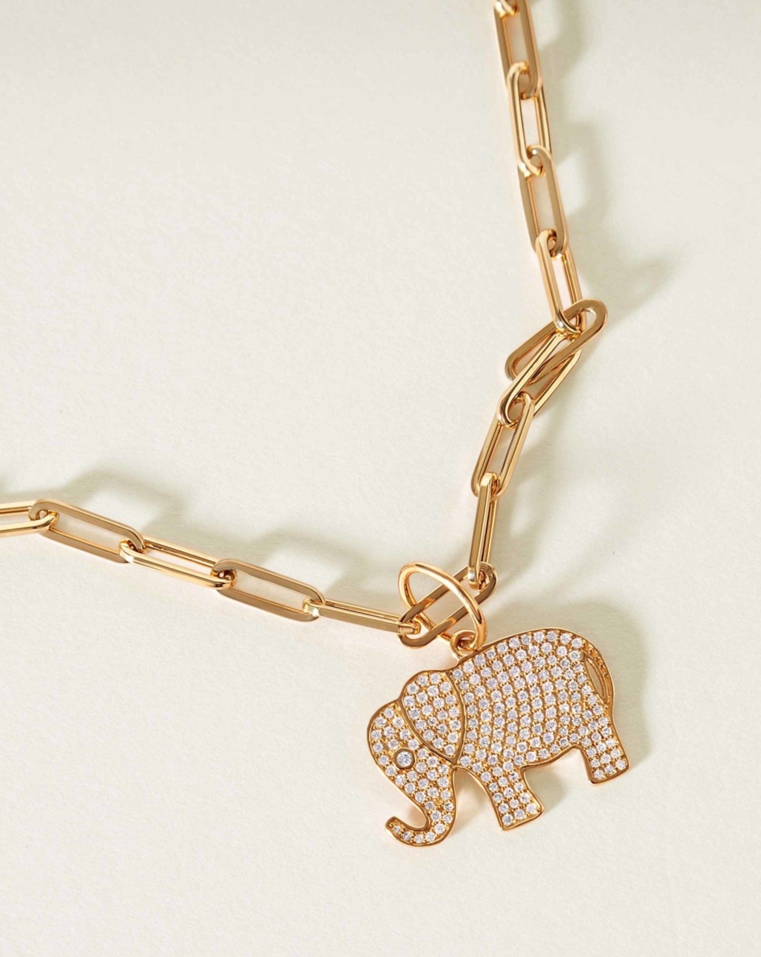 Diamond Elephant Necklace Charm - Sparkle Society