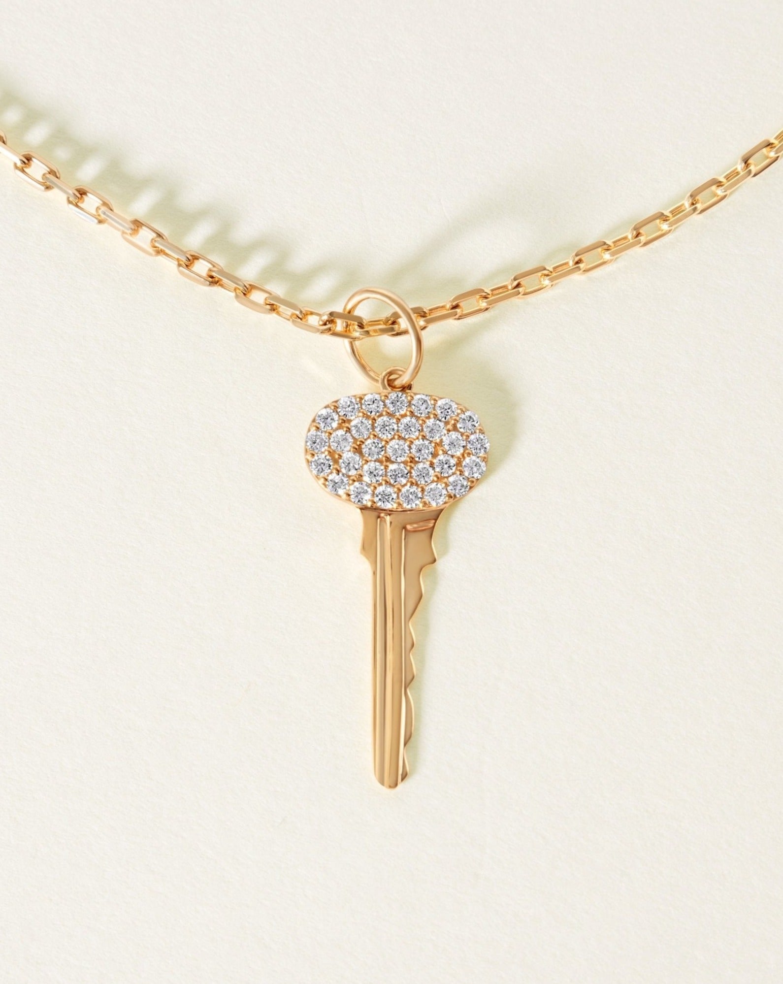 Diamond Key Necklace Charm - Sparkle Society