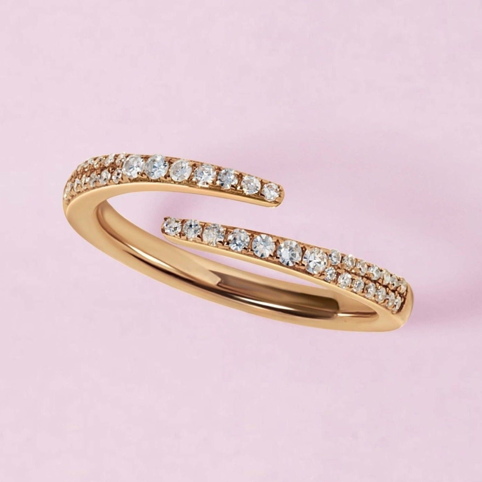 Diamond Open Claw Band Ring - Sparkle Society