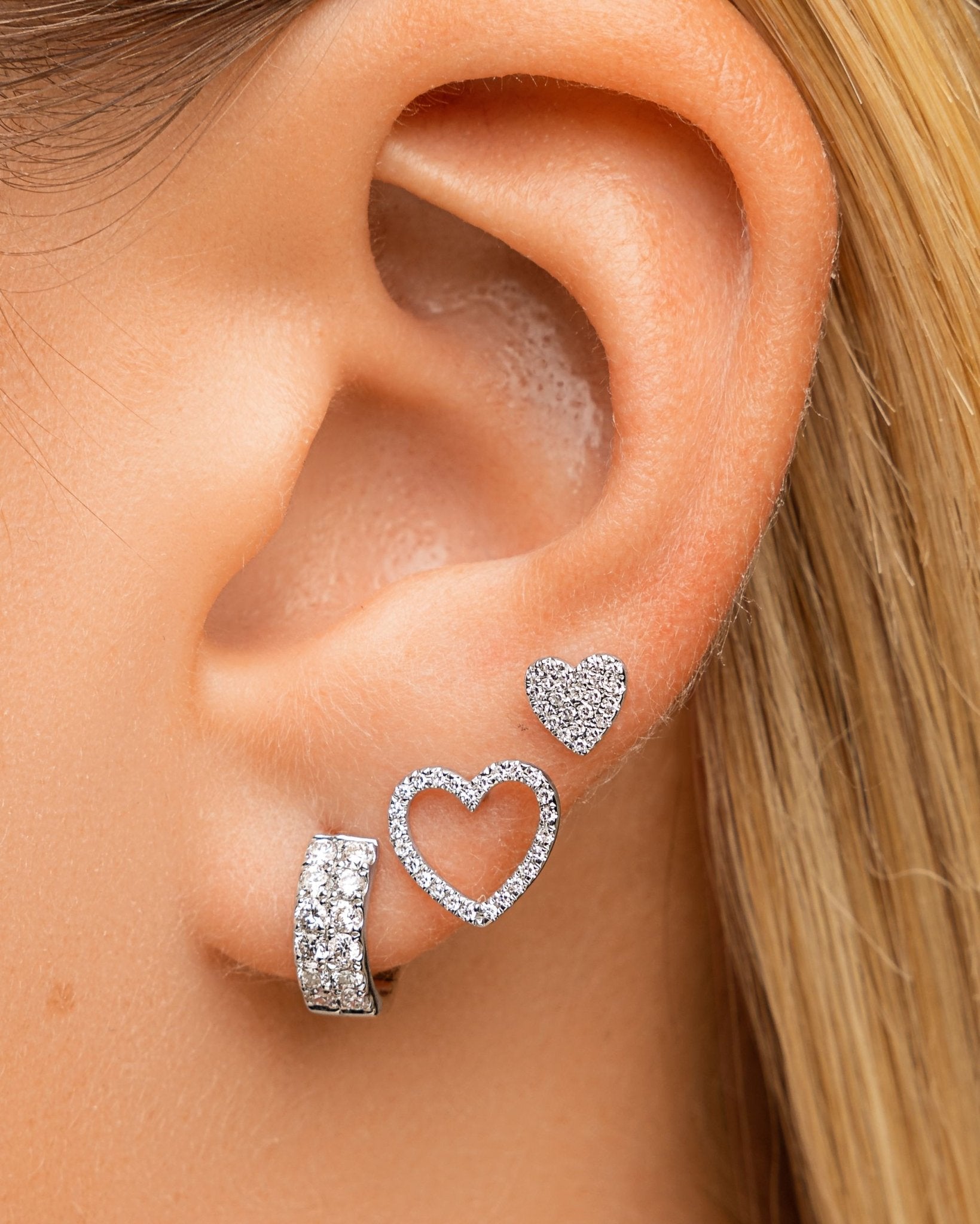 Diamond Open Heart Studs - Sparkle Society