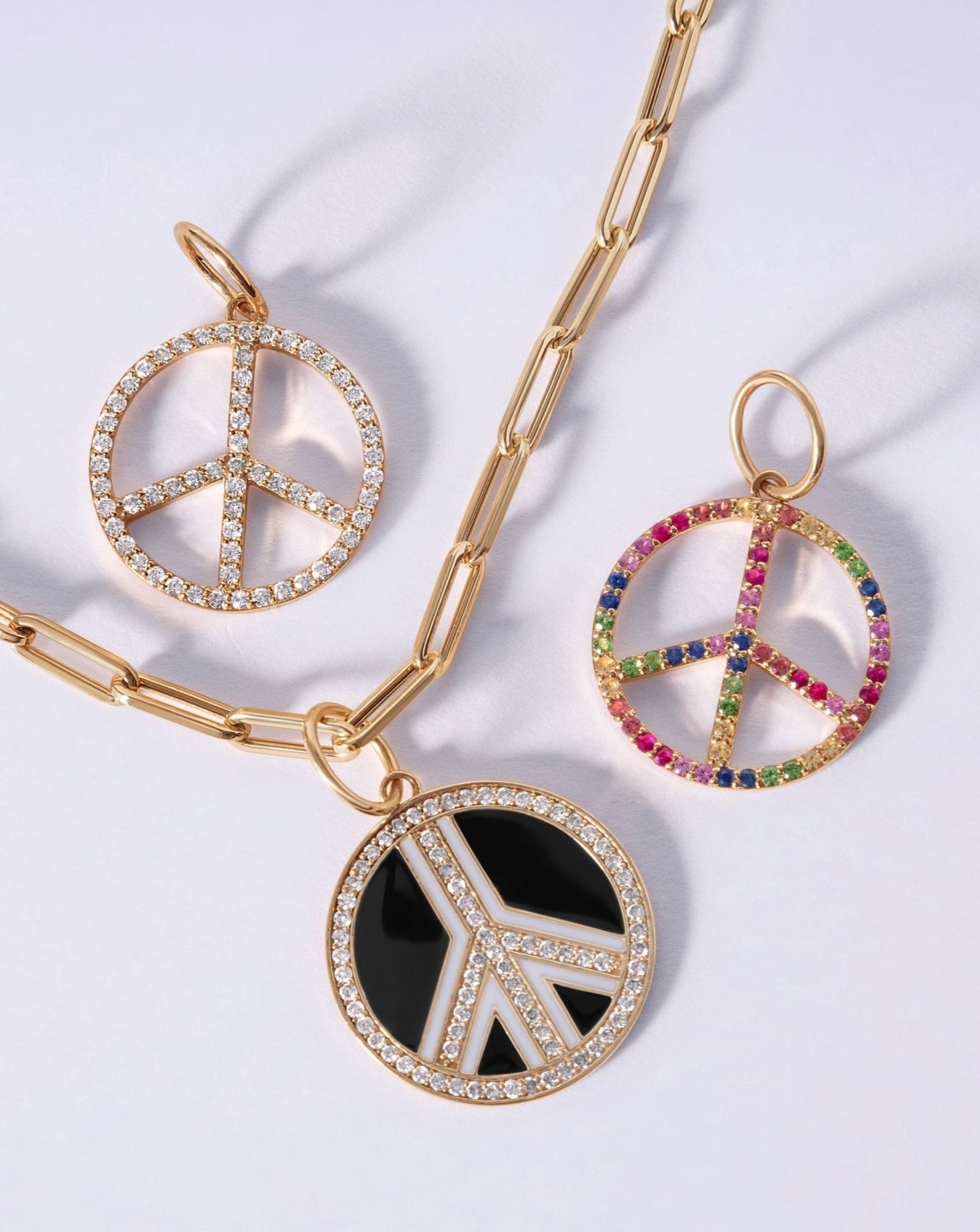 Peace Sign Necklace Charm - Sparkle Society