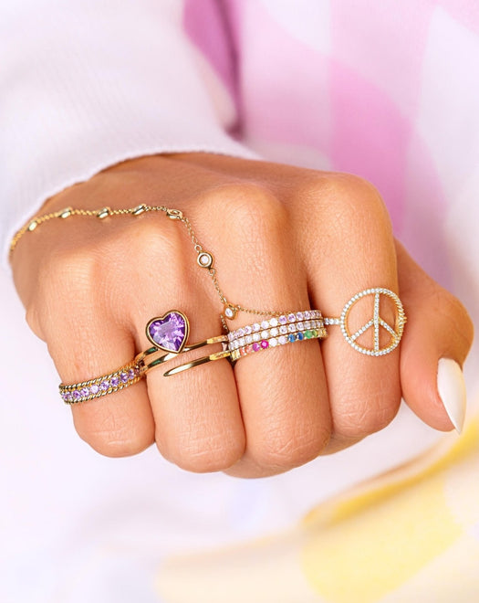 Diamond Peace Ring - Sparkle Society