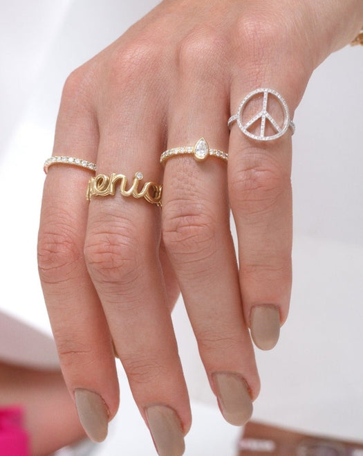 Diamond Peace Ring - Sparkle Society
