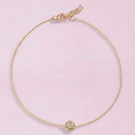 Diamond Smiley Face Anklet - Sparkle Society