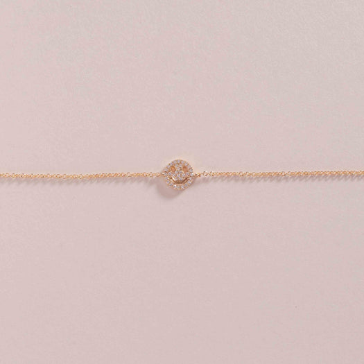 Diamond Smiley Face Anklet - Sparkle Society