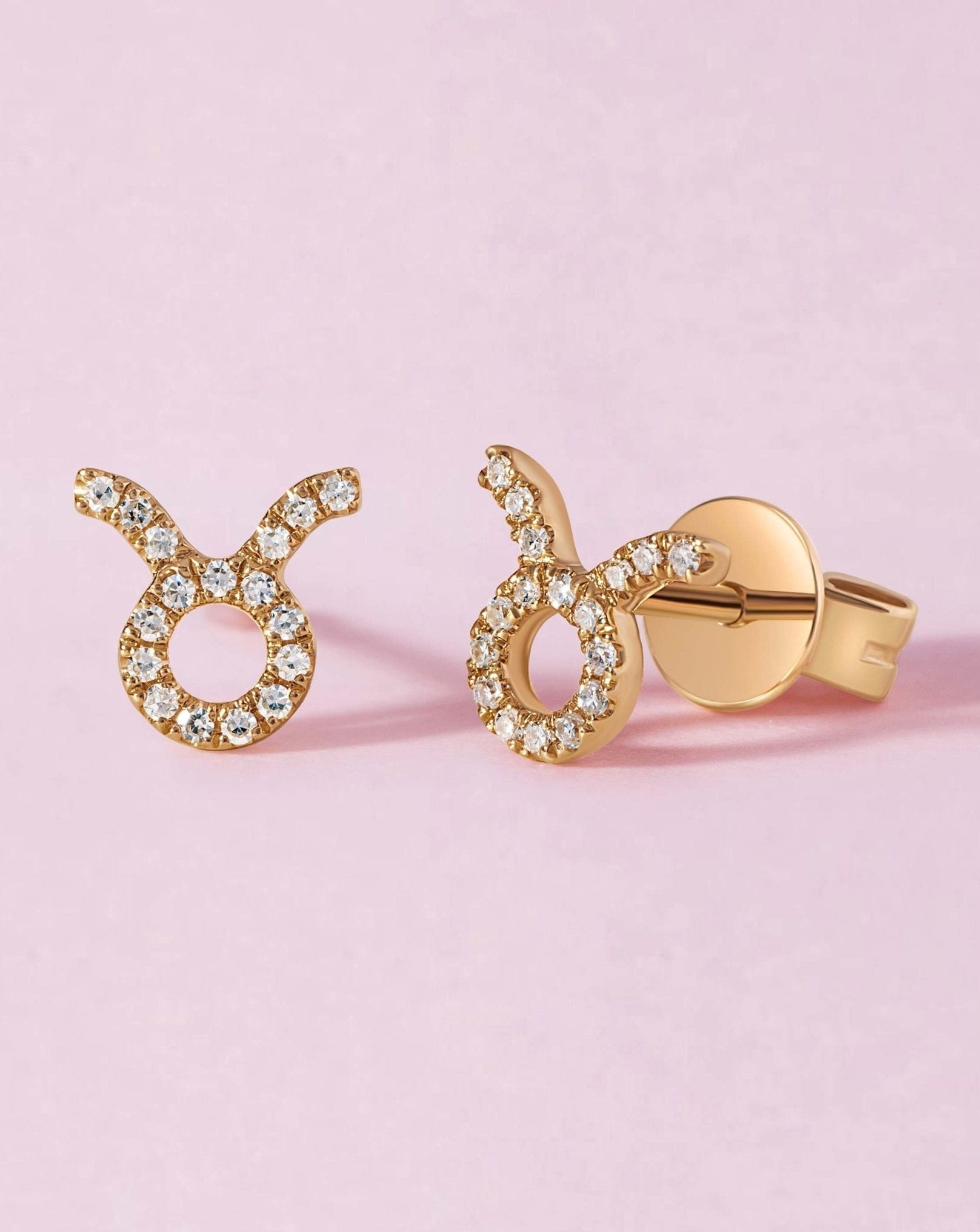 Mini Diamond Zodiac Stud Earrings - Sparkle Society