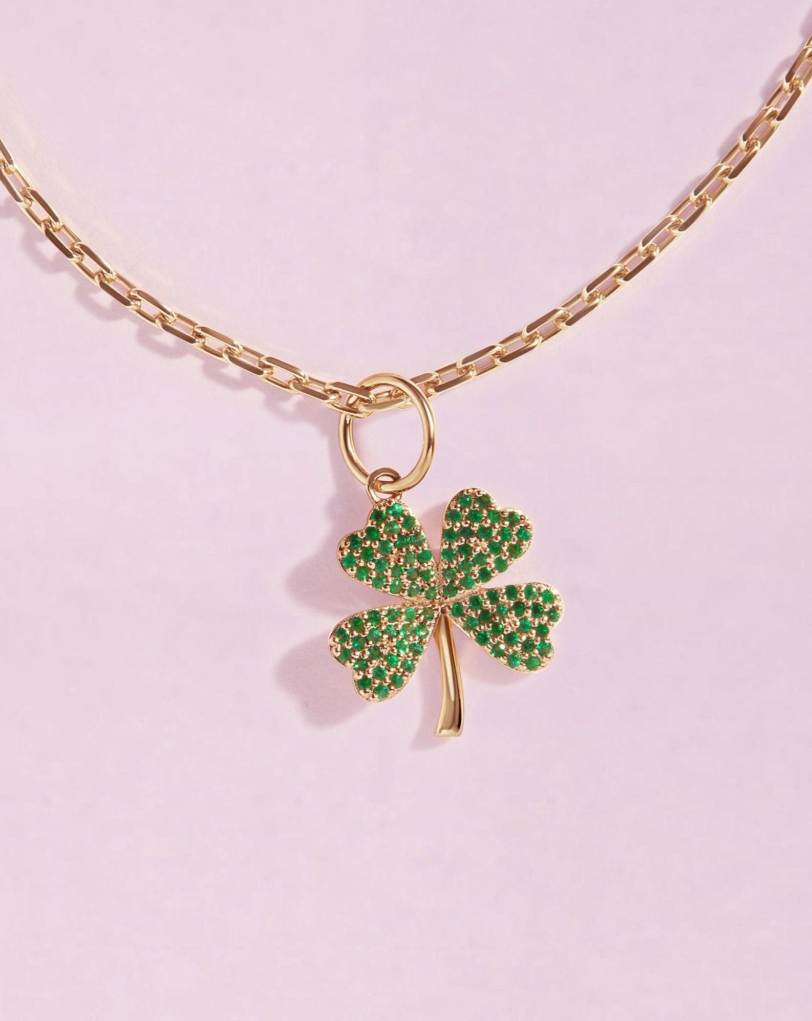 Emerald Clover Necklace Charm - Sparkle Society