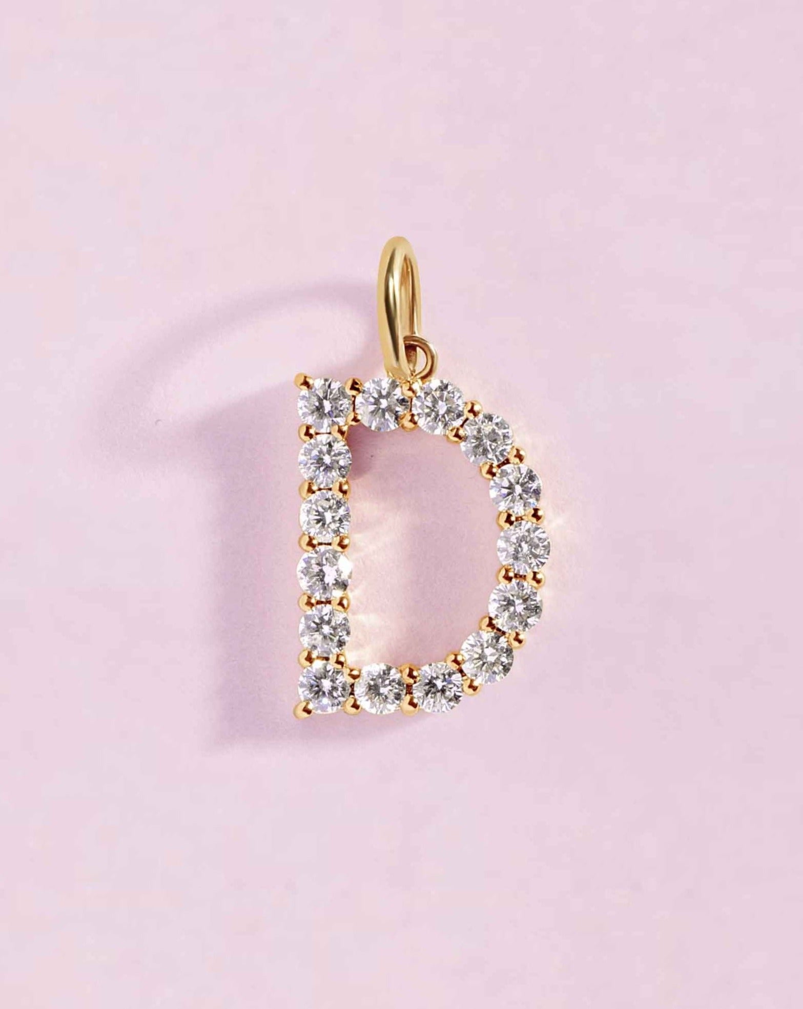 Floating Diamond Initial Necklace Charm - Sparkle Society