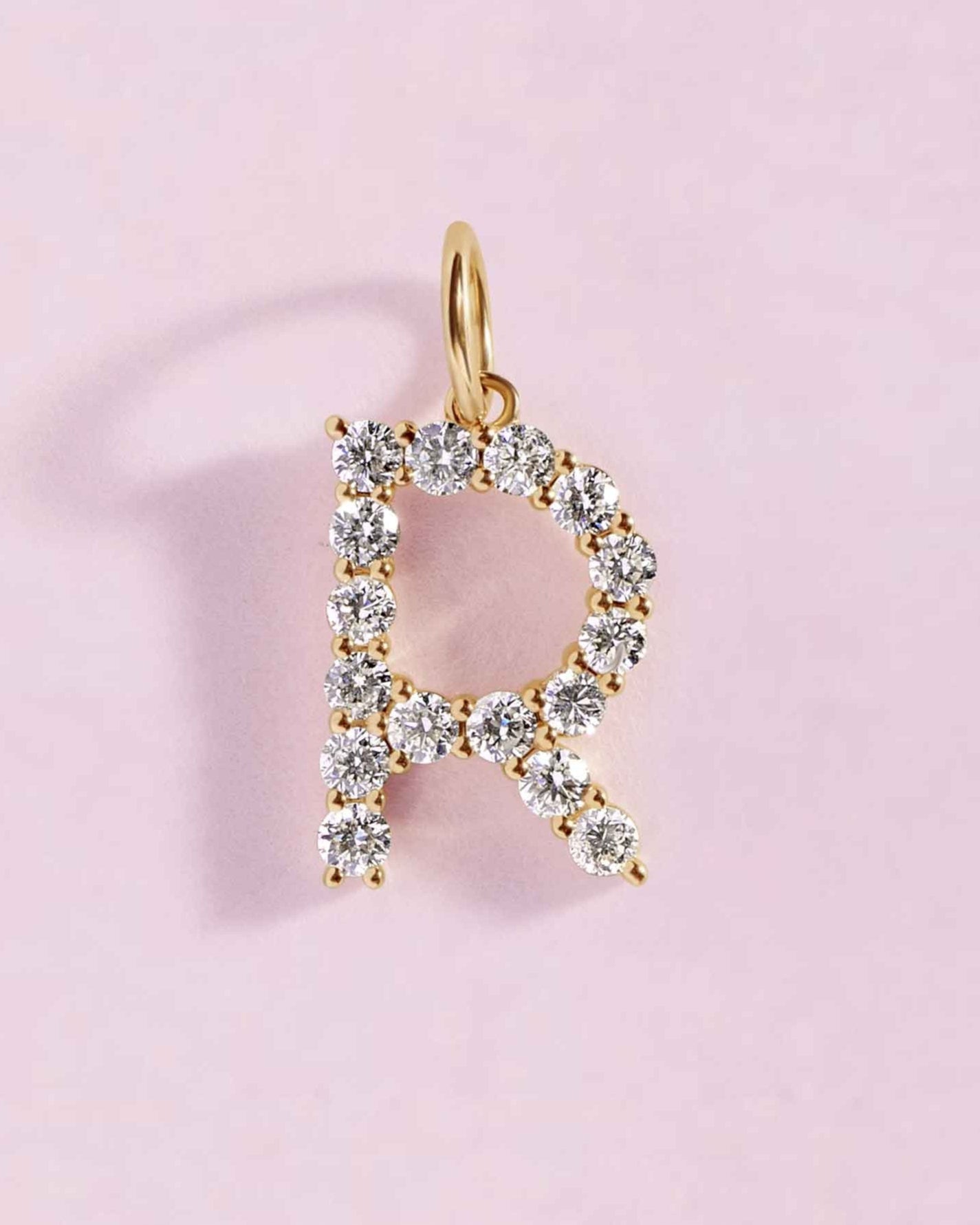 Floating Diamond Initial Necklace Charm - Sparkle Society