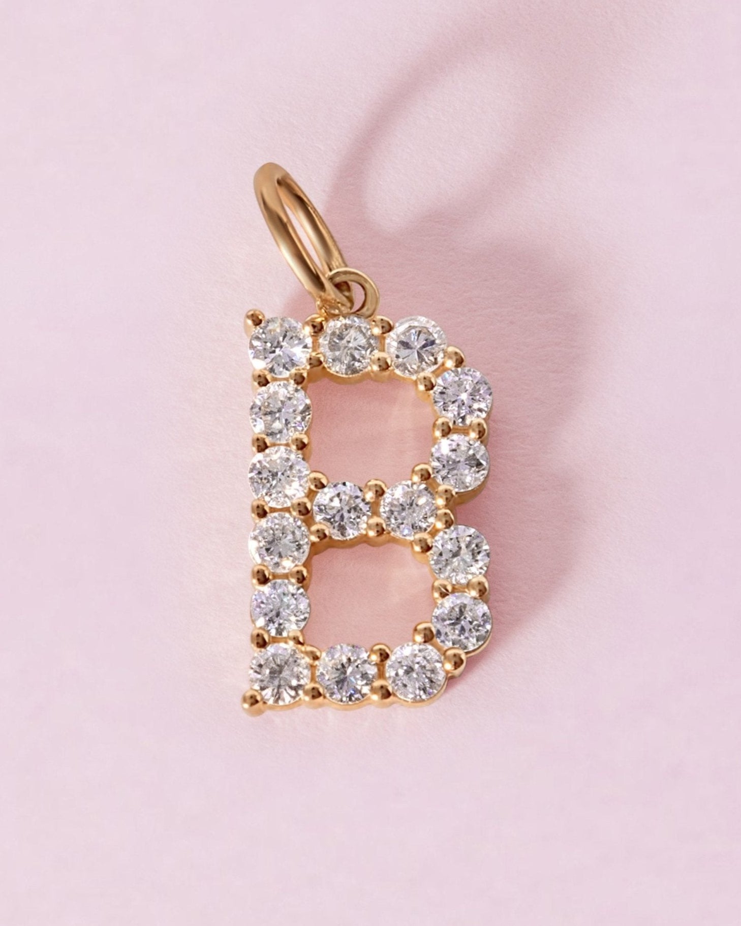 Floating Diamond Initial Necklace Charm - Sparkle Society