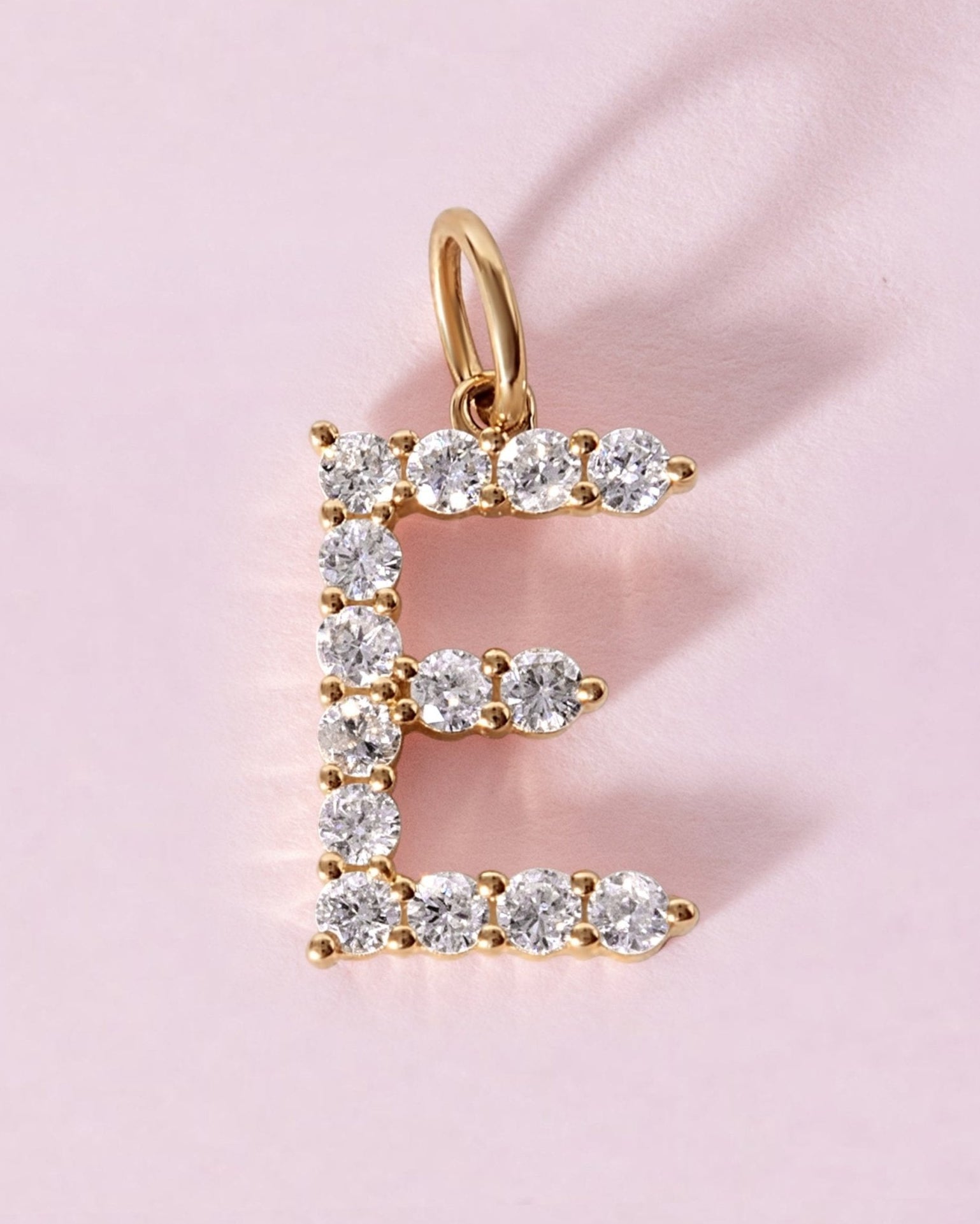 Floating Diamond Initial Necklace Charm - Sparkle Society