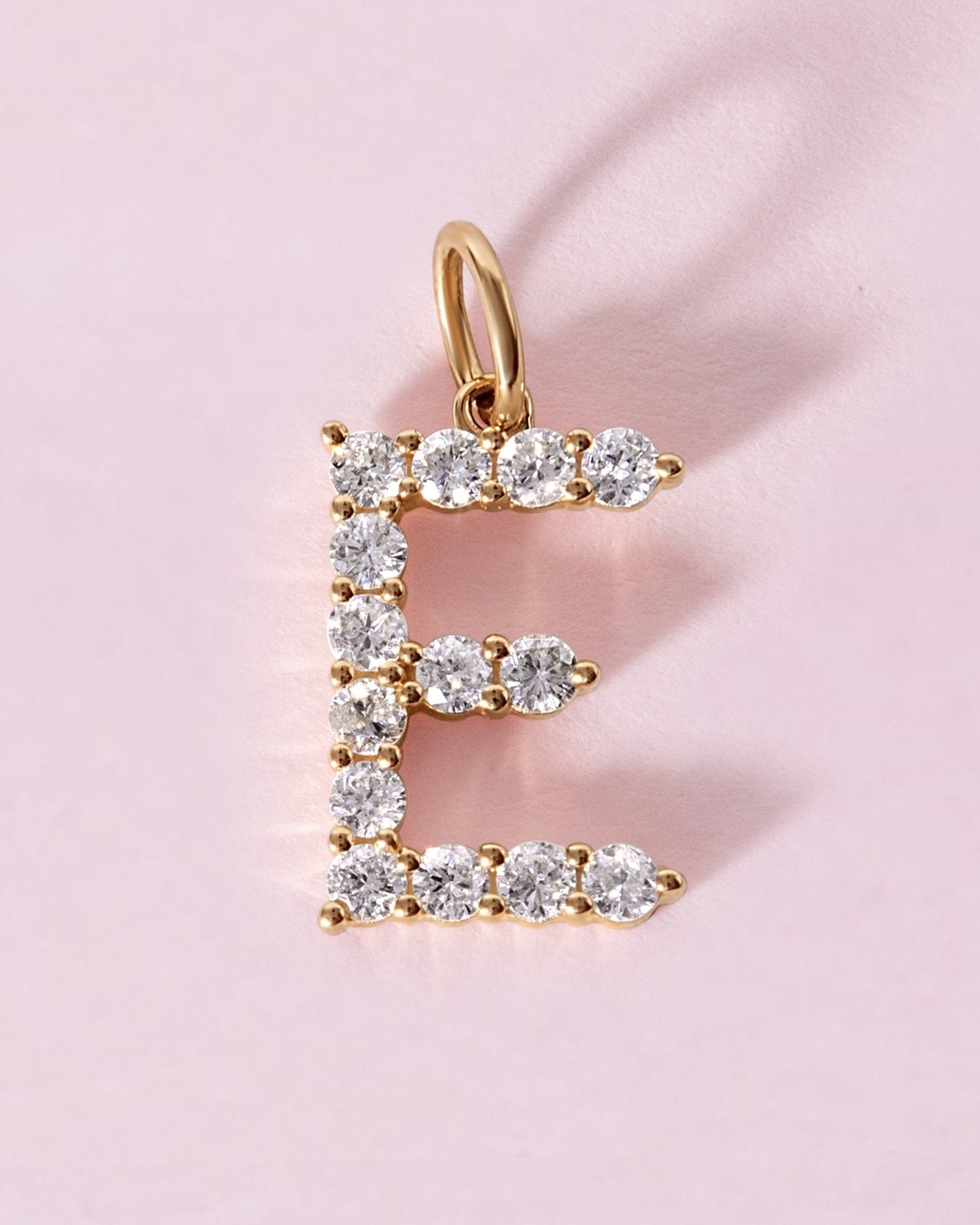 Floating Diamond Initial Necklace Charm - Sparkle Society