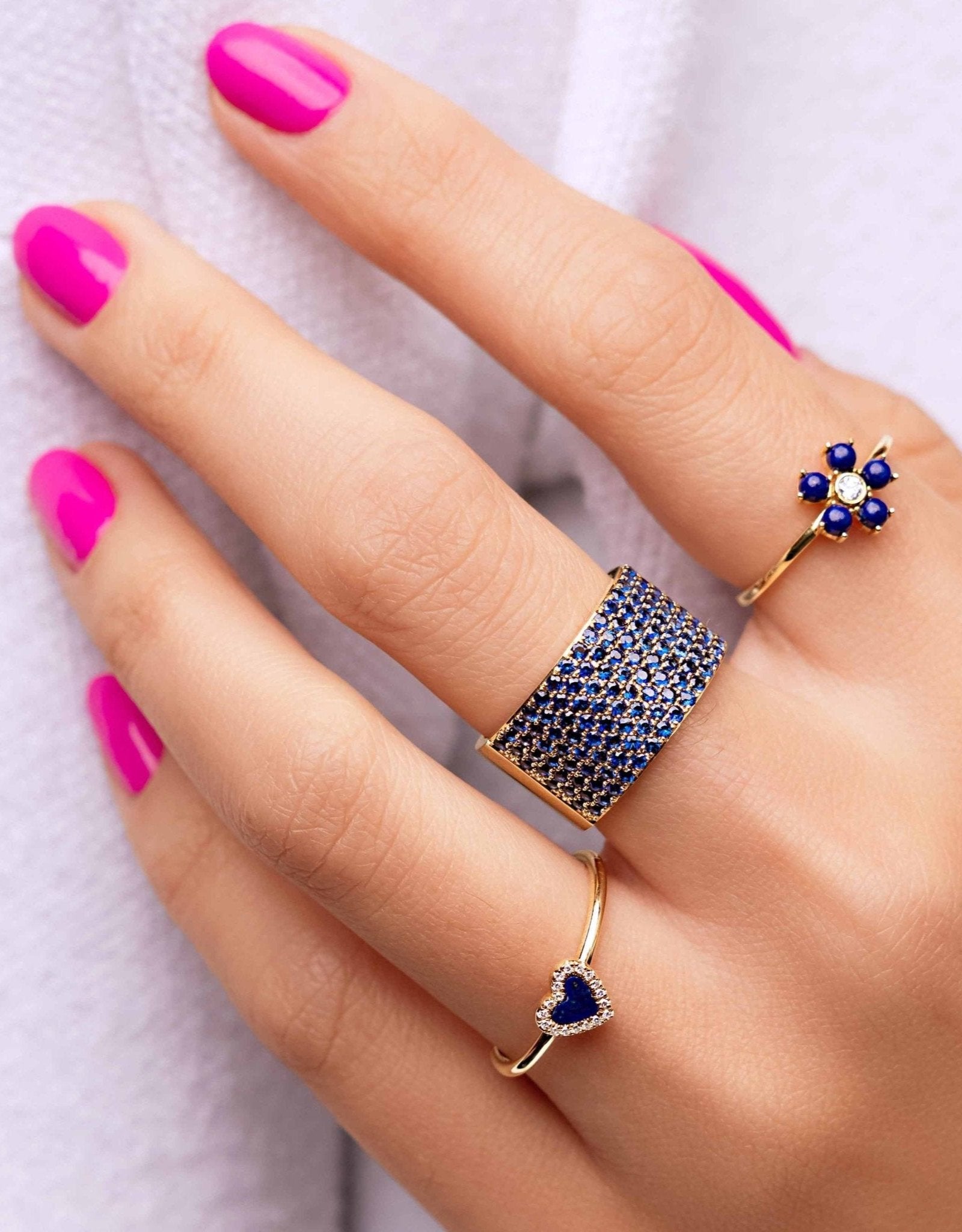 Gemstone Cigar Band Ring - Sparkle Society