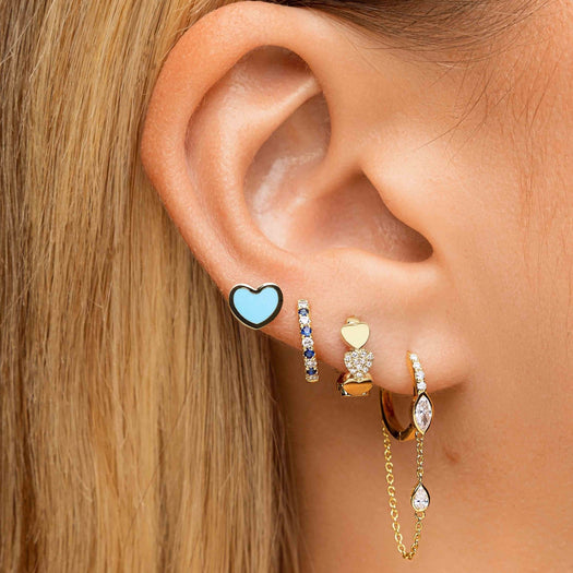 Gemstone Heart Studs - Sparkle Society