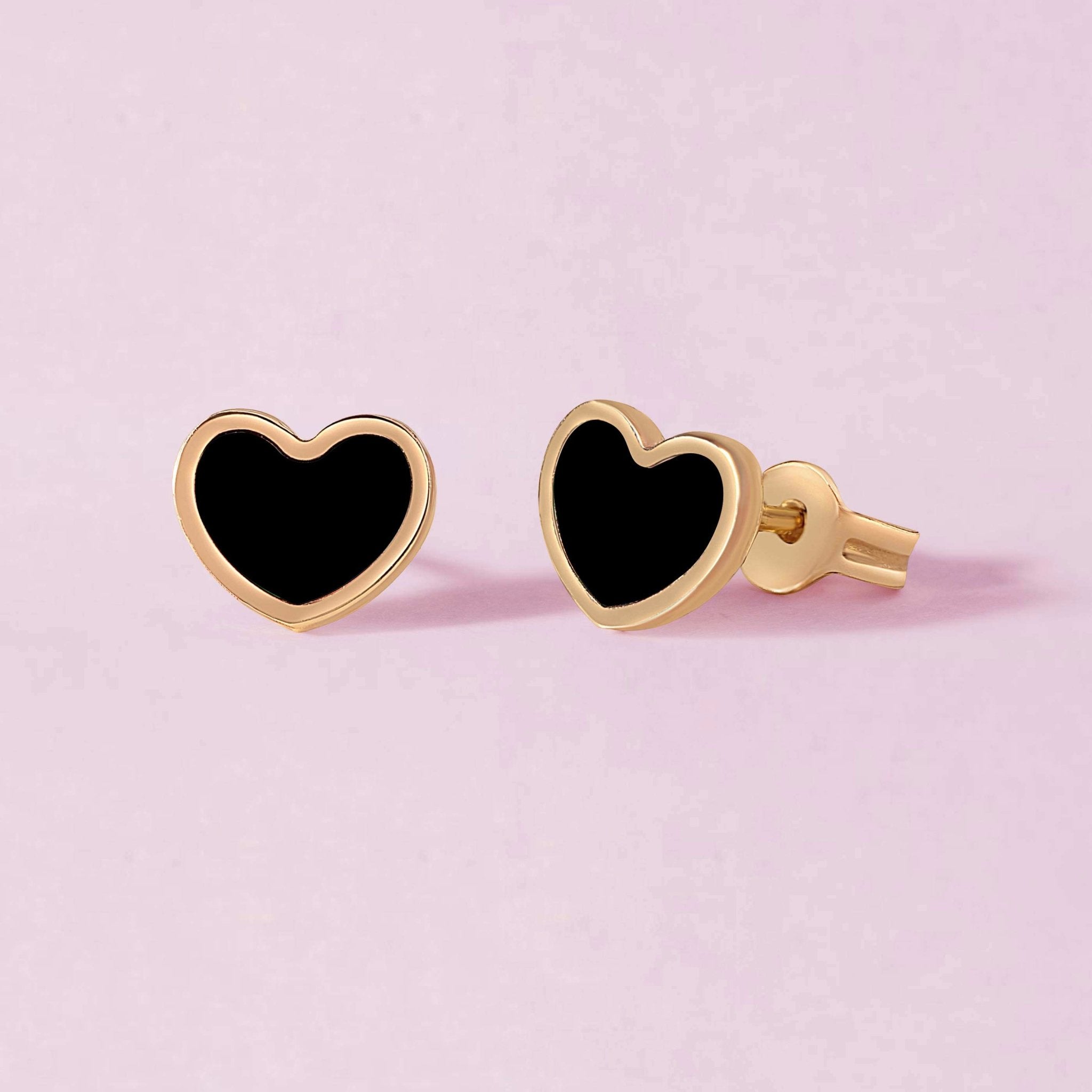 Gemstone Heart Studs - Sparkle Society