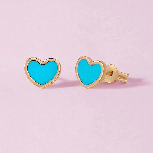 Gemstone Heart Studs - Sparkle Society