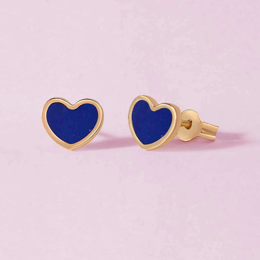 Gemstone Heart Studs - Sparkle Society